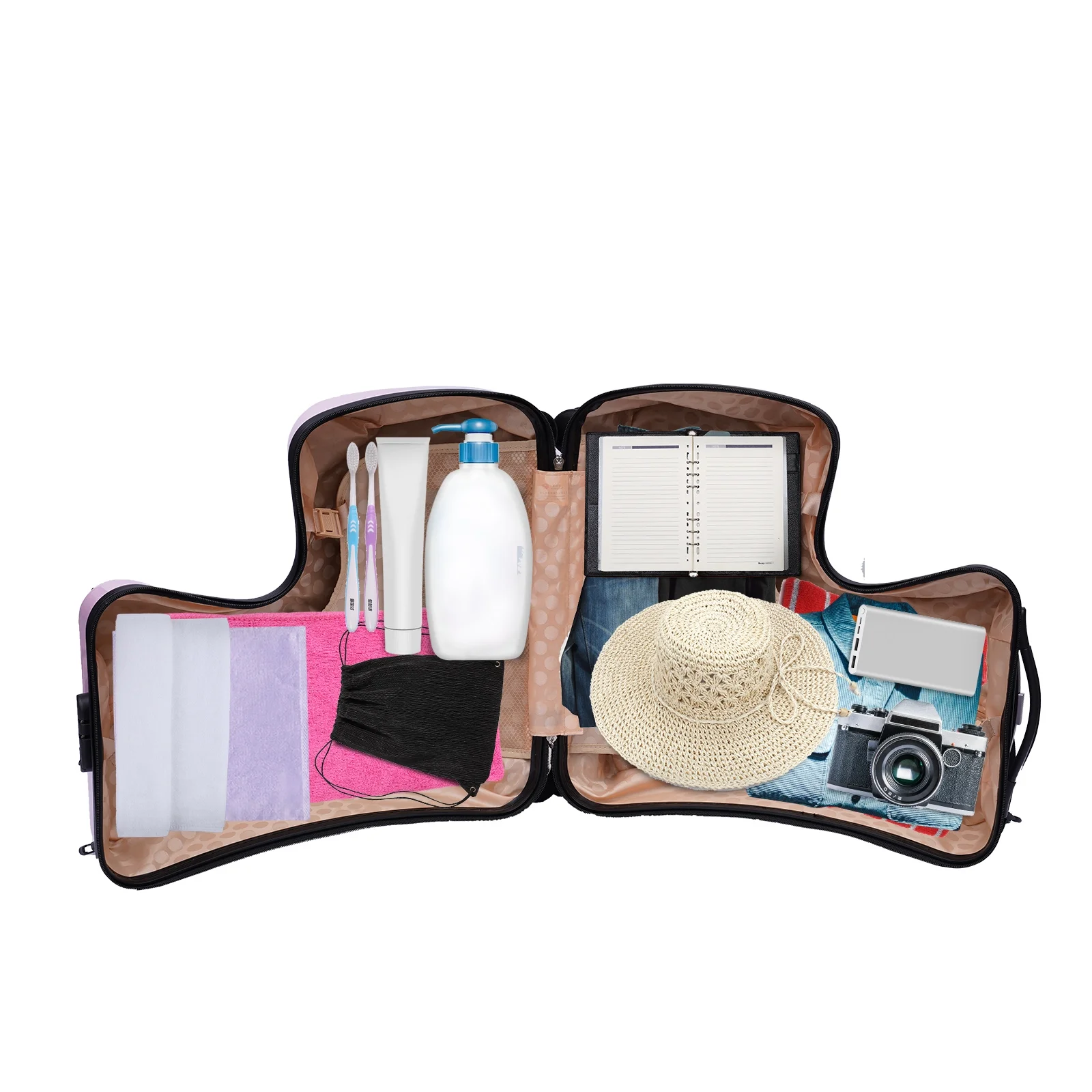 TFCFL Travel Suitcase with Spinner Wheels Children Thickening Trolley Case Unisex Pink 19.69