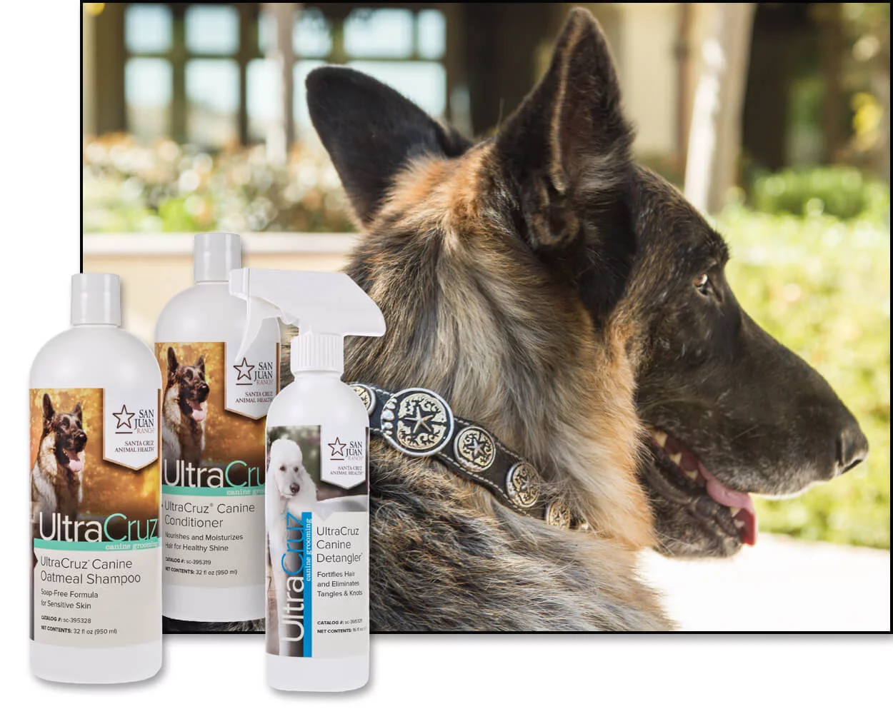 UltraCruz Canine Oatmeal Dog Shampoo & Conditioner Bundle, 32 oz Each with 16 oz Detangler