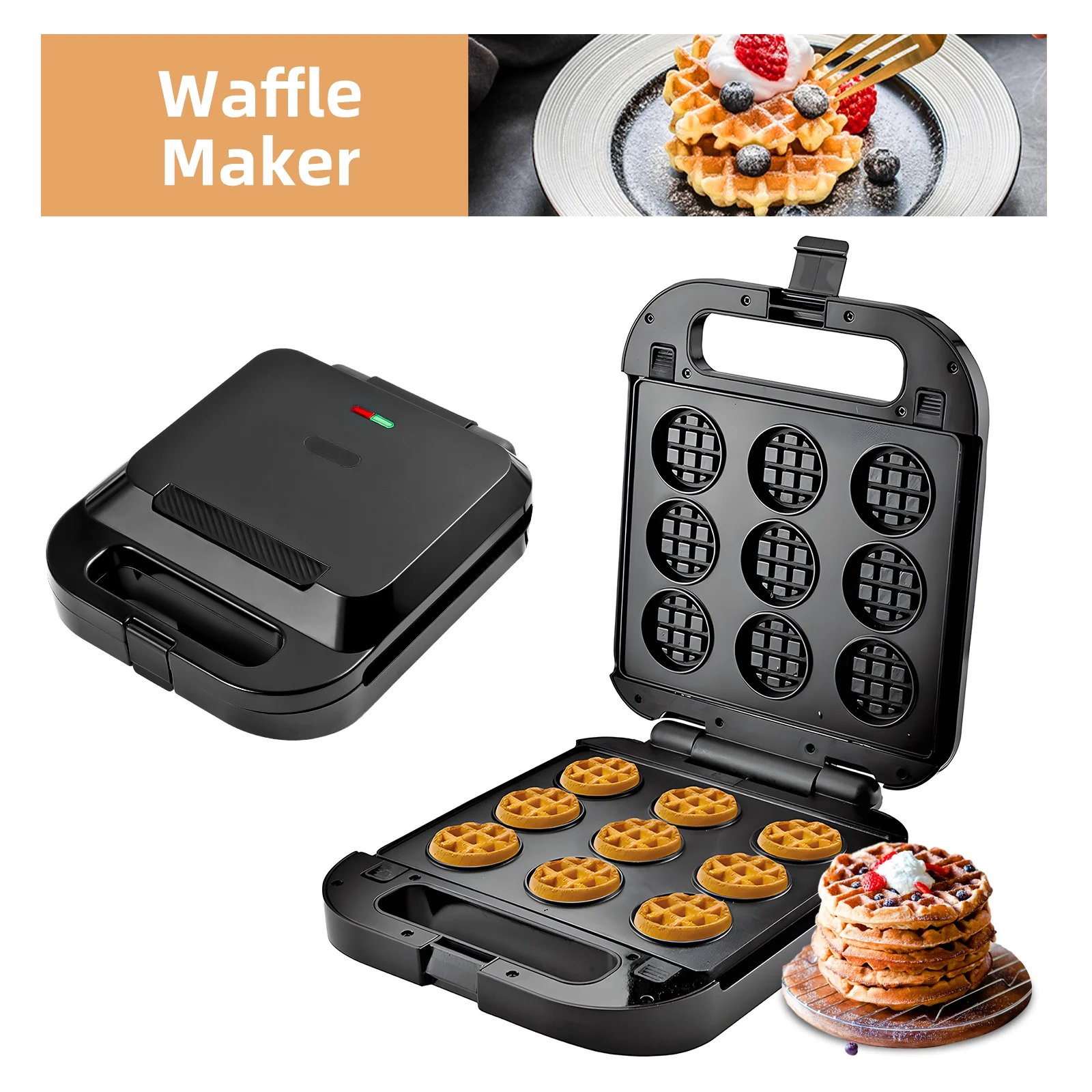 Andoer Electric toaster,And Afternoon Tea Dessert Toaster Use Toaster And Afternoon 3-in-1 Press Iron 1400w 3-in-1 Press Donut Maker Press Iron Set Iron Set Dessert Nonstick Plates Huiop