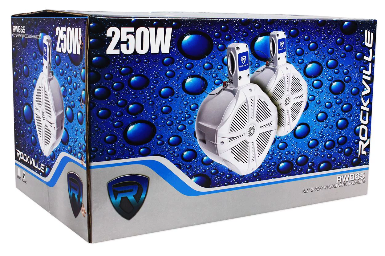 Pair Rockville RMSTS69W 6x9 1000w Waterproof Marine Boat Speakers+(2) Wakeboards