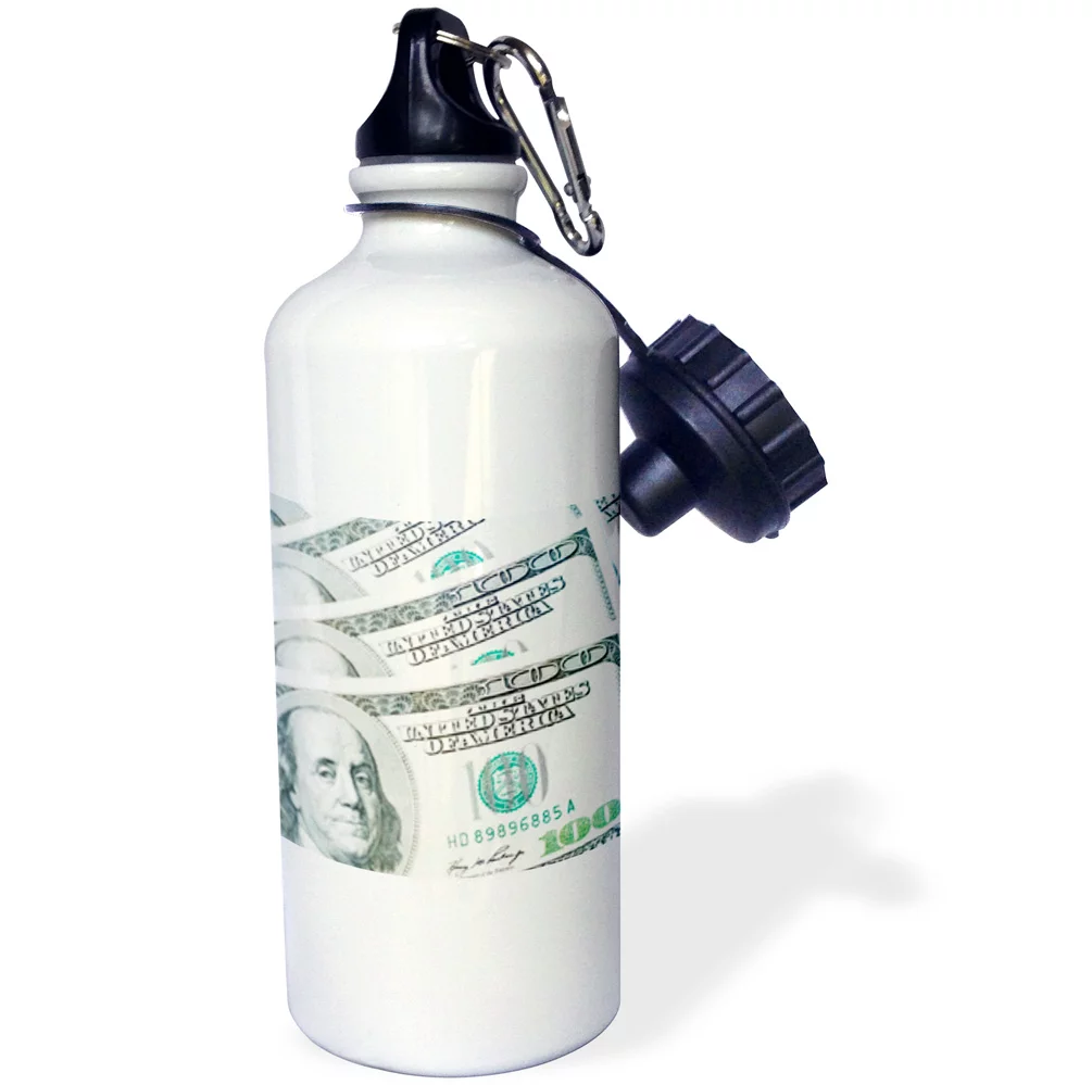 US Money, Currency, $100 Bills-CO04 RTI0000 - Rob Tilley 21 oz Sports Water Bottle wb-73452-1