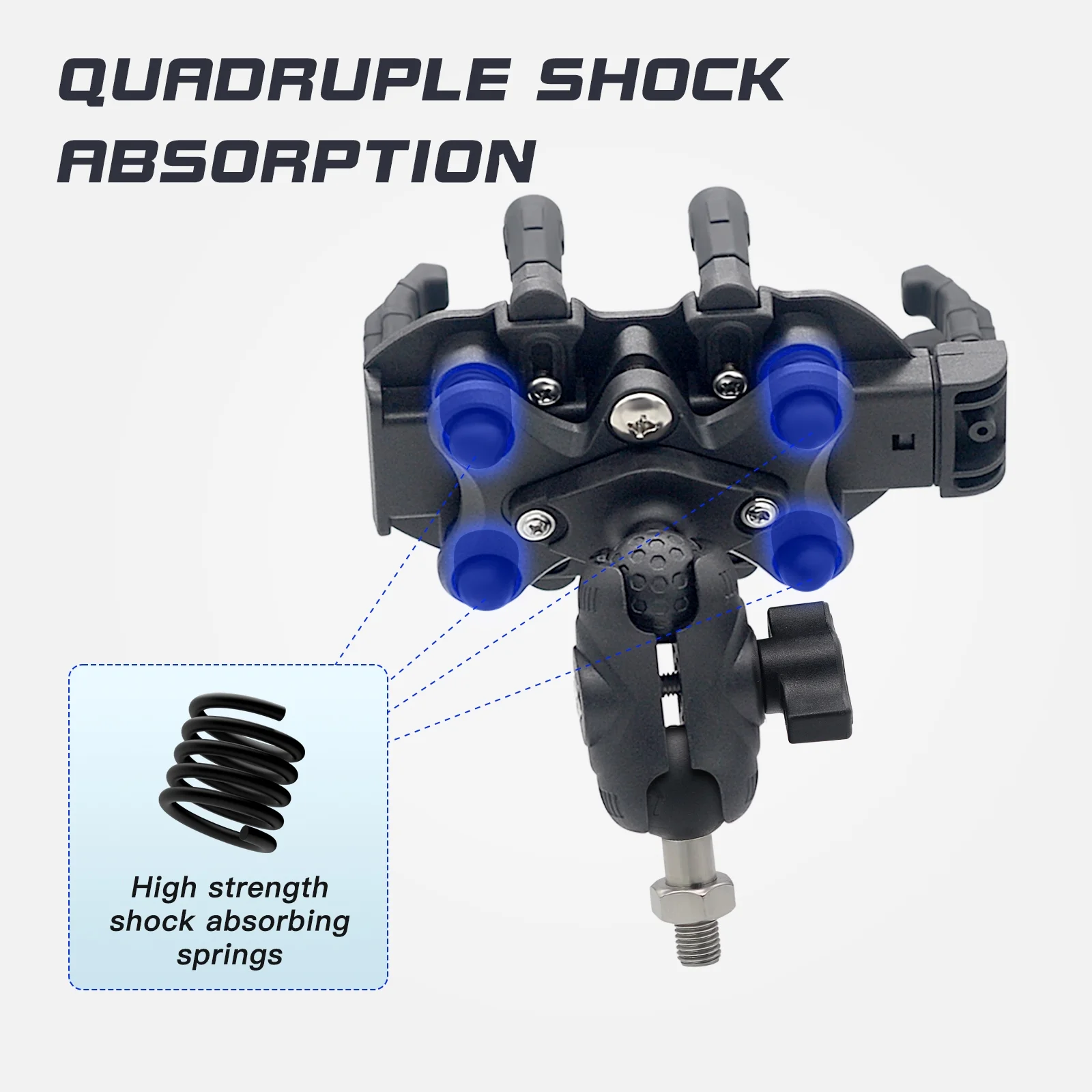 moobody Motorcycle Phone Mount Holder for Cell Phones with Vibration Dampener and 360° Adjustable Rotation