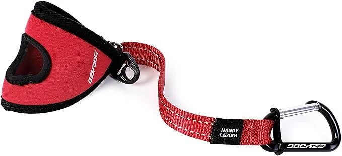 EzyDog Premium Handy Dog Leash - Soft and Secure Neoprene Glove Perfect for Running or Jogging - Add to Any Existing Leash or Combine with an Extension (15”, Red)