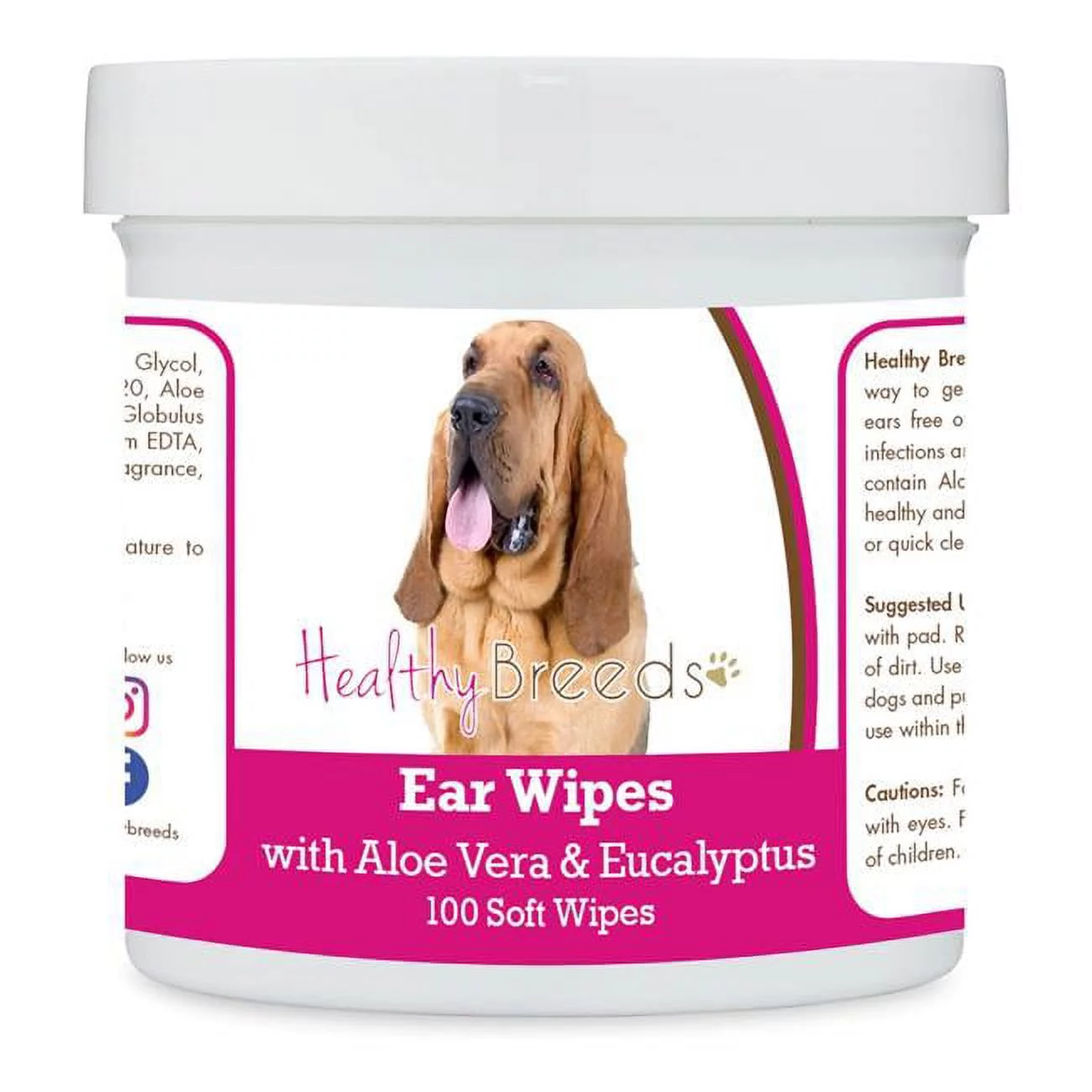 Healthy Breeds  Bloodhound Ear Cleaning Wipes with Aloe & Eucalyptus for Dogs - 100 Count