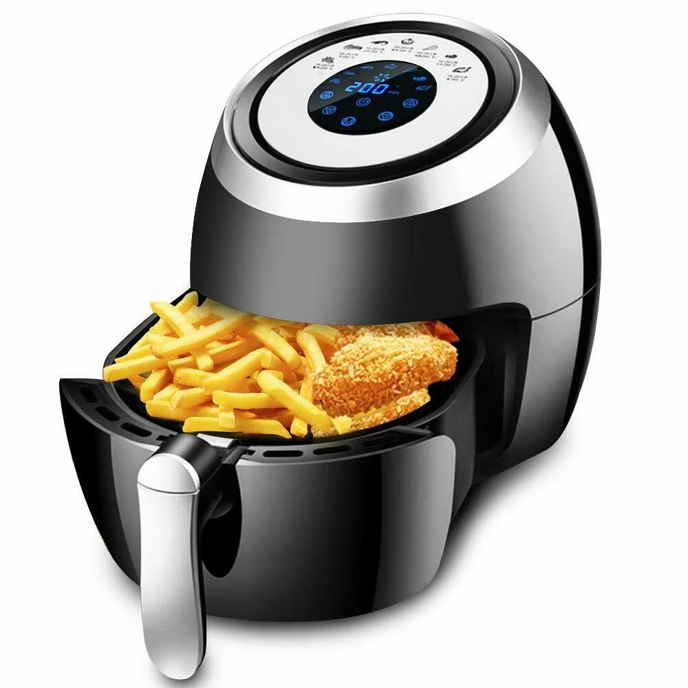 YouYeap 1500W 5-Quart Air Fryer with LCD Touch Screen, Black