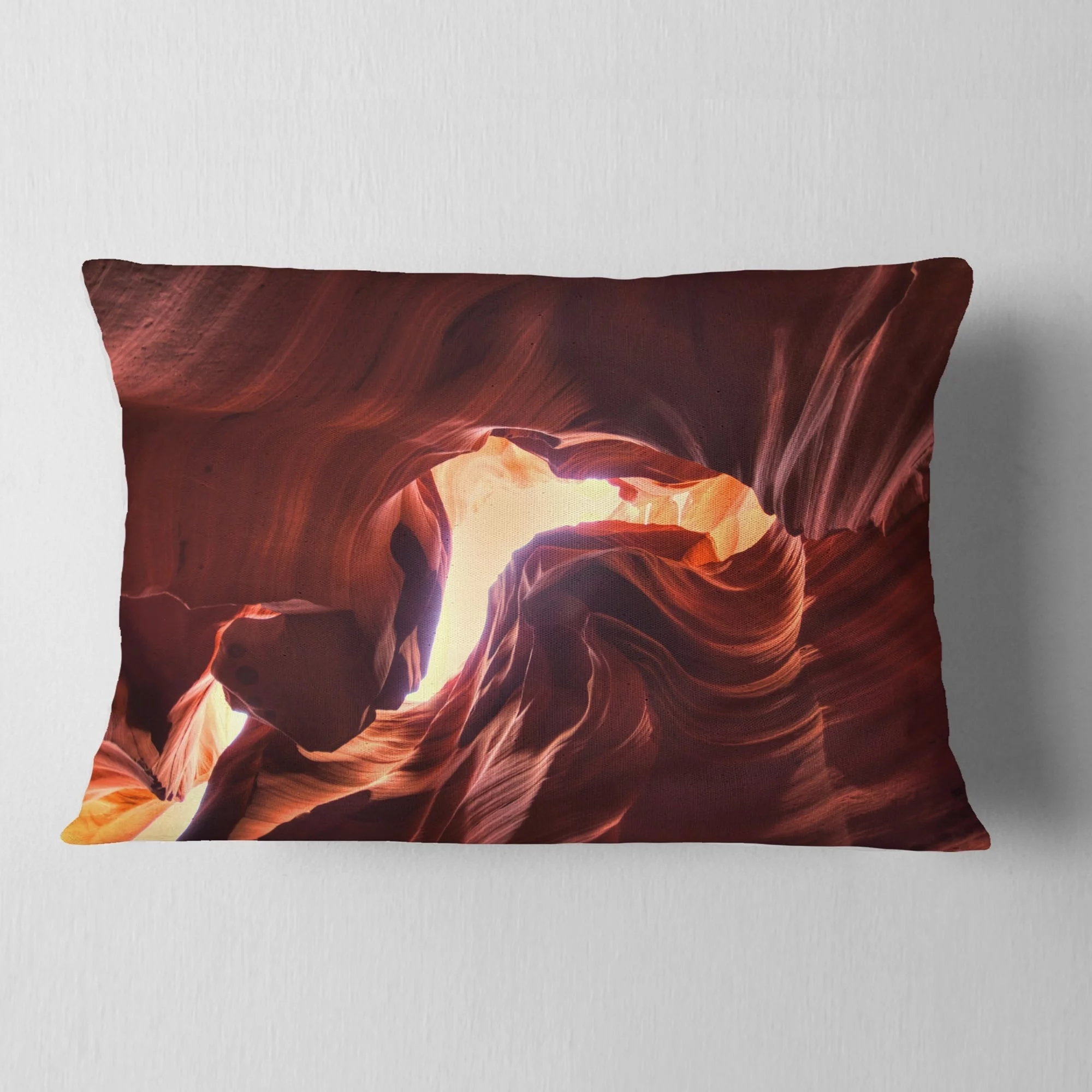 DESIGN ART Designart 'Stone Structures In Lower Antelope Canyon' Photography Throw Pillow 16 in. x 16 in. Small
