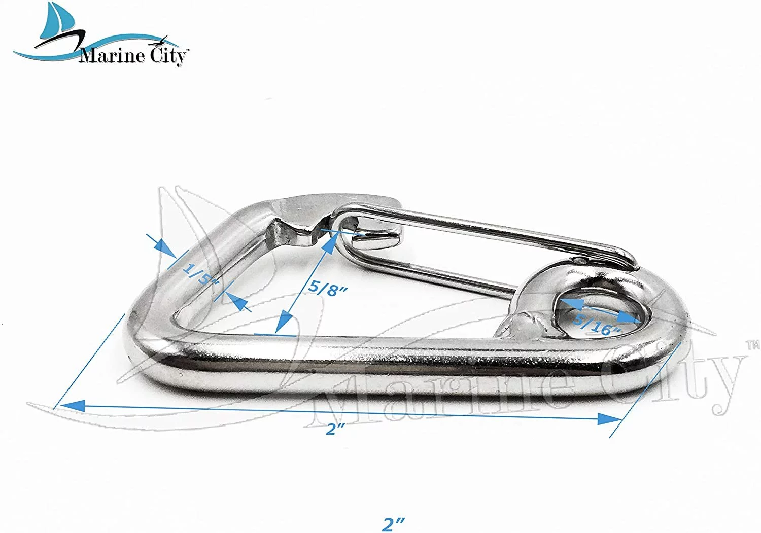 Marine City 316 Marine Grade Stainless Steel Carabiner Spring Snap Hook Boat B:3 Inches