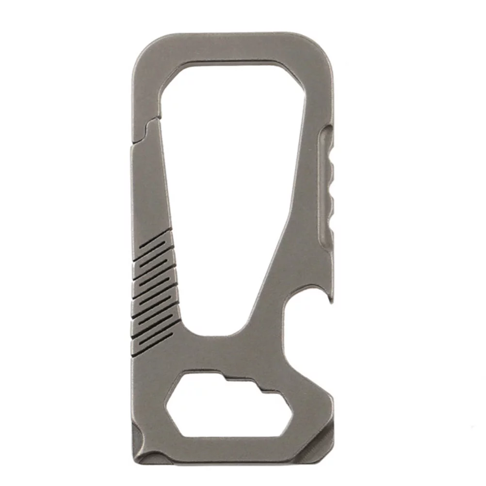 NUOLUX Portable Outdoor Buckle Bottle Opening Buckle Titanium Alloy Carabiner (Grey)