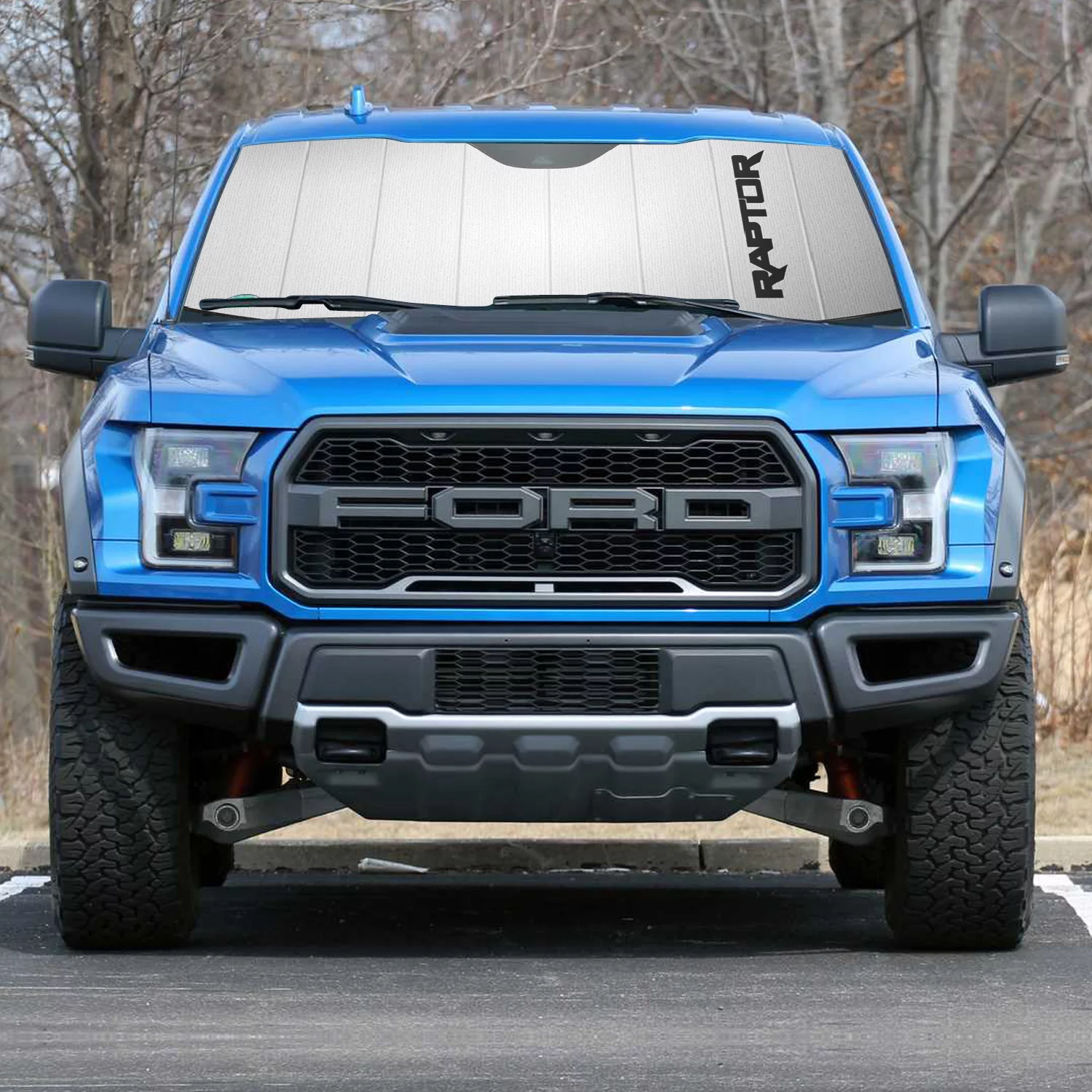 Ford F-150 Raptor Universal Fit Enforced Stand-Up Auto Windshield Sun Shade at Jumbo Size 59