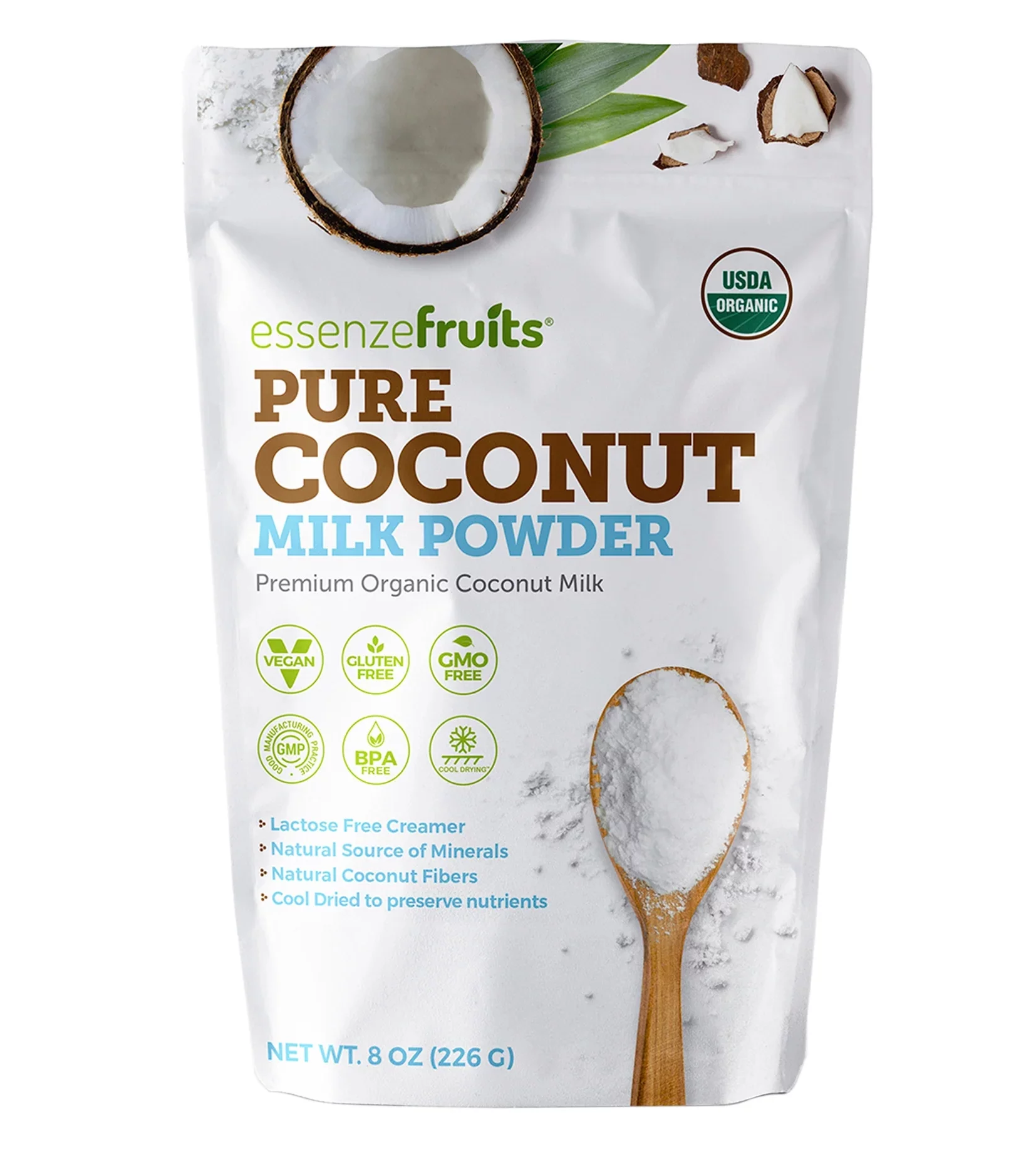 Pure Coconut Milk Powder - USDA Organic, No Sugar Added, Dairy-Free, Vegan, Keto & Paleo Friendly (8 Oz - 226Gr)