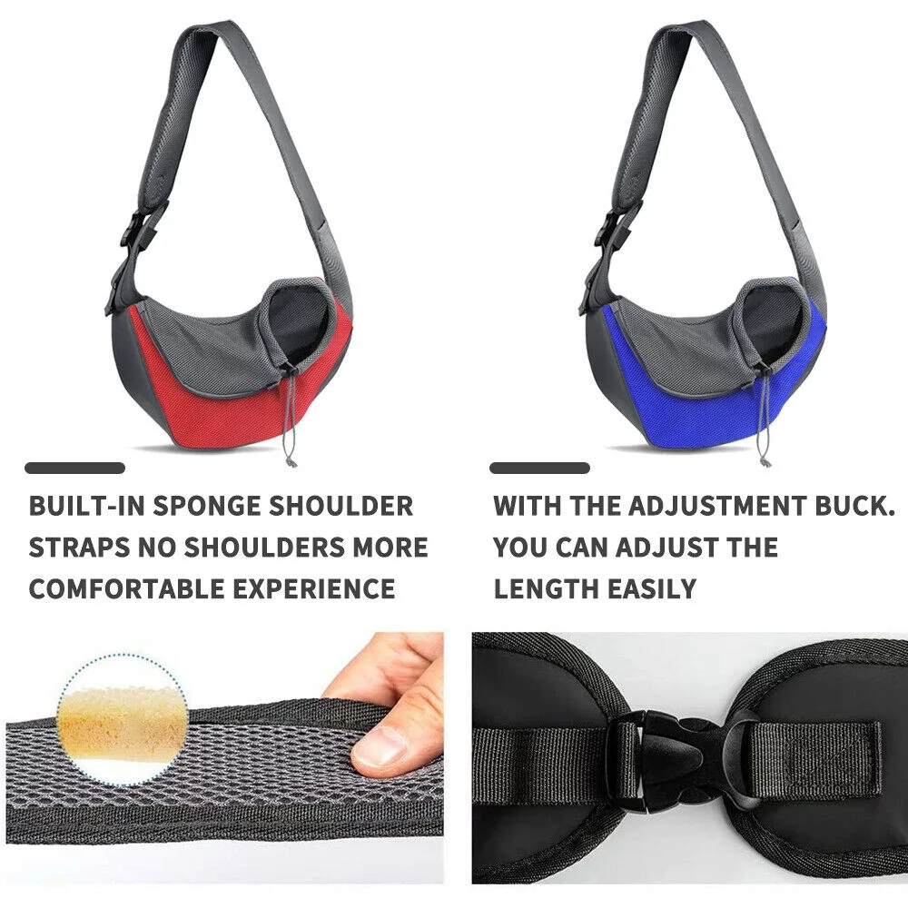 Originalsourcing Pet Dog Sling Carrier, Hands-Free Adjustable Shoulder Strap Pet Carrier Bag Suitable for Outdoor Travel
