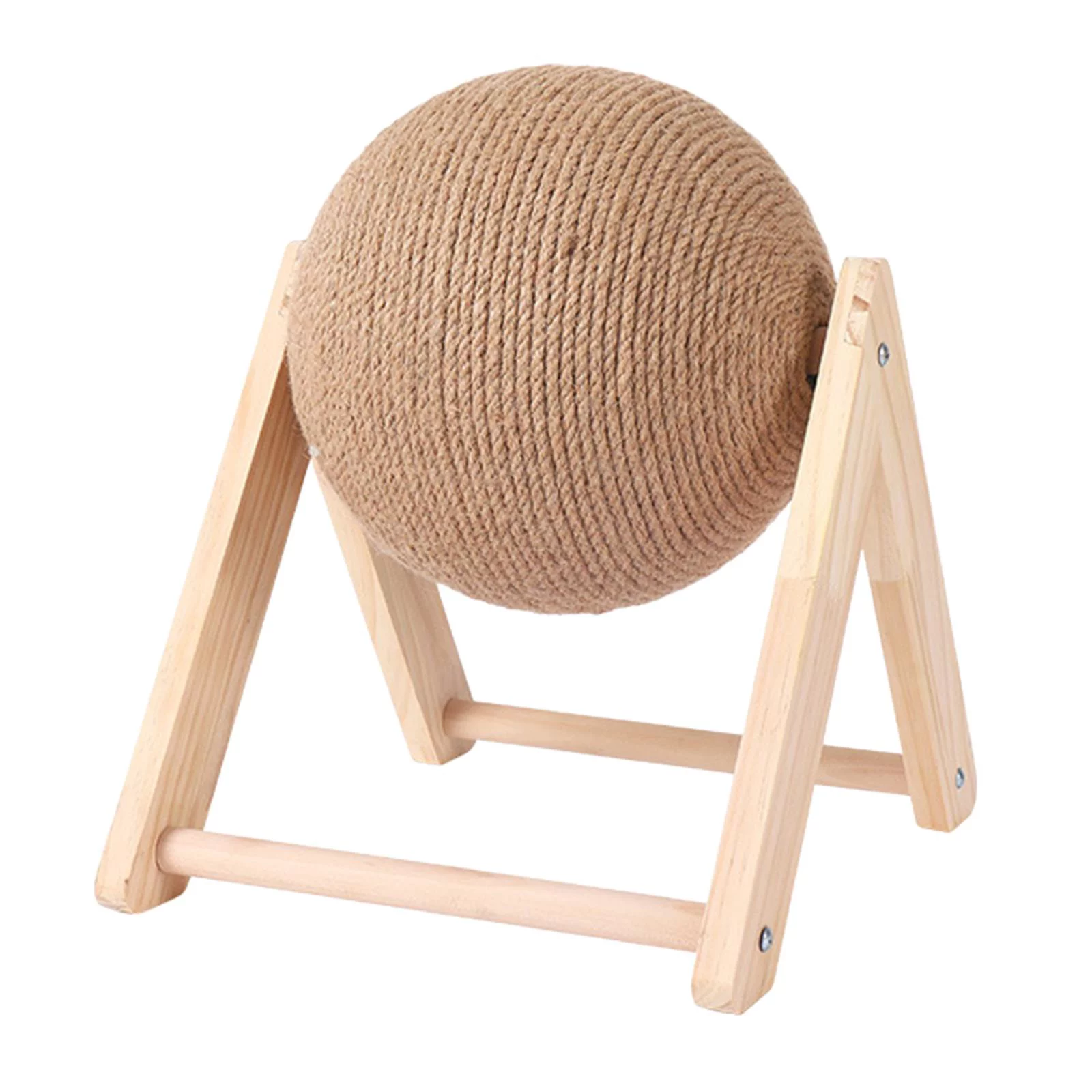 2021 Pet Cat Scratcher Toy Wooden Natural Sisal Rope Ball Cat Scratching Ball AU 8.66x7.09x6.29 inch