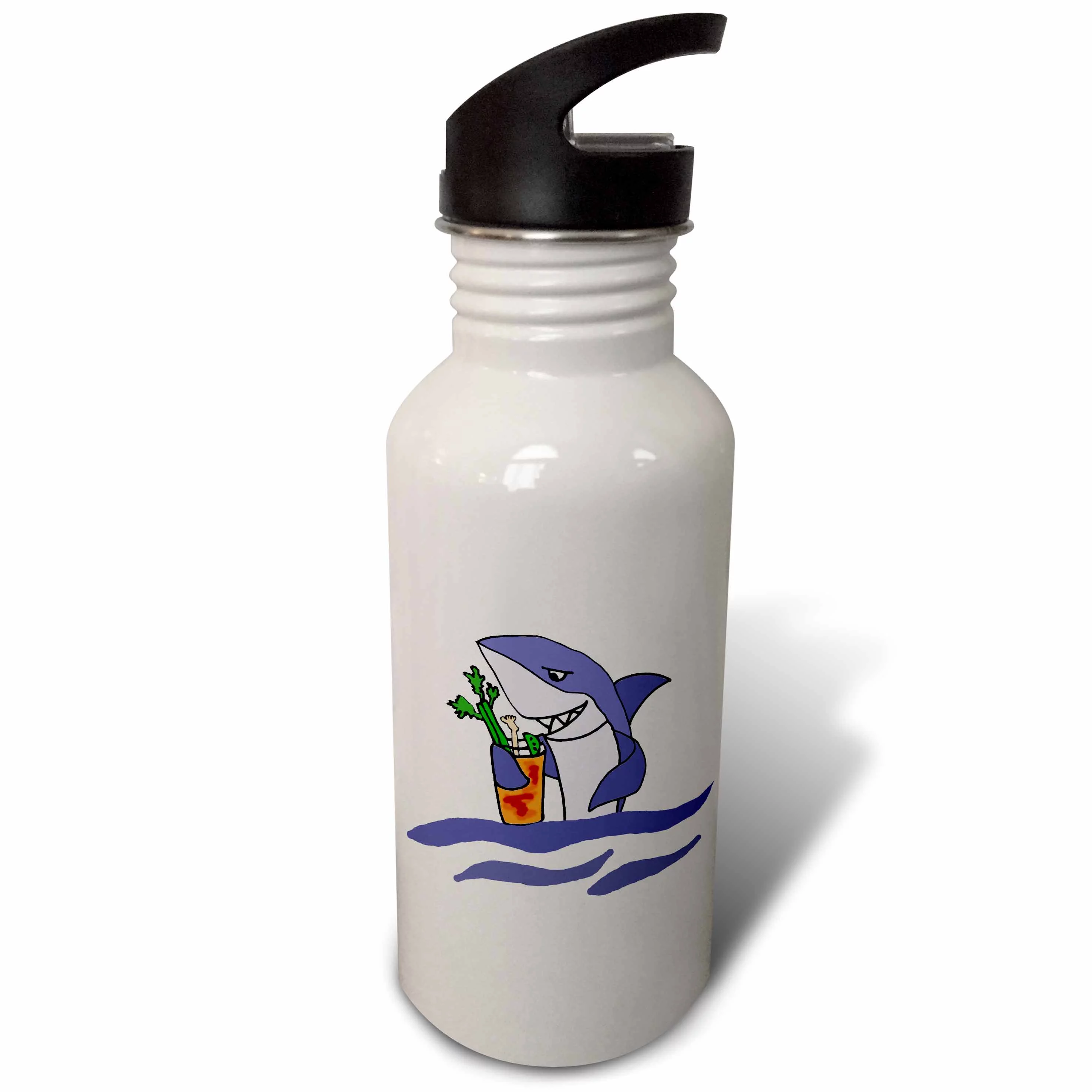 Funny Shark Drinking Bloody Mary Drink 21 oz Sports Water Bottle wb-204418-1