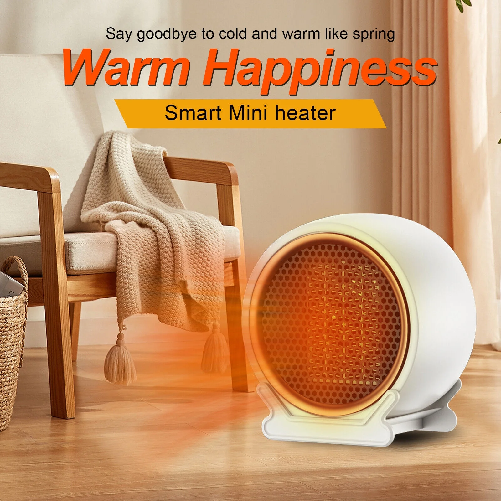 1500W Portable Electric Space Heater - Garage Hot Air Fan for Large Indoor Rooms (US)