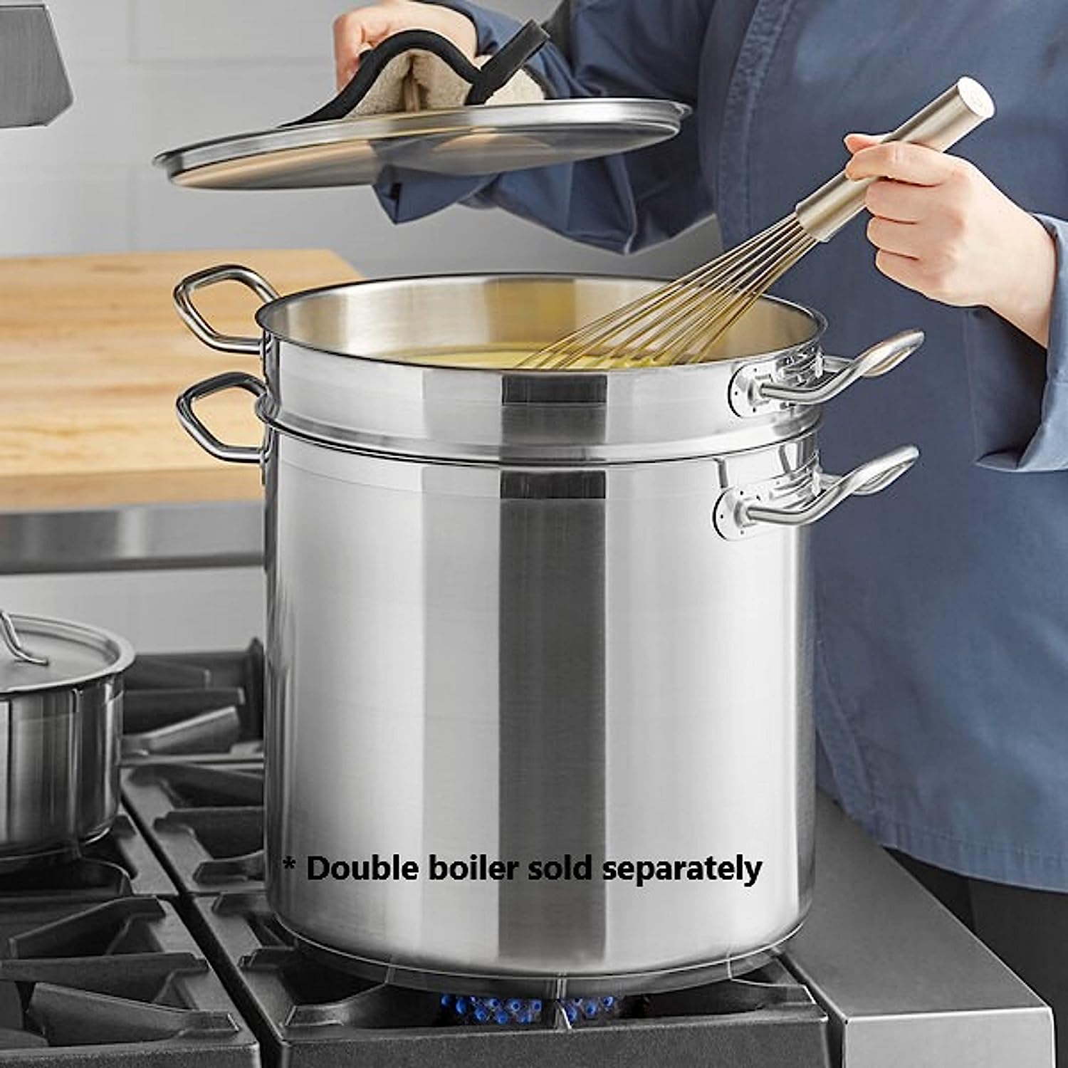 Truecraftware – 20 qt. Stainless Steel Double Boiler Cover-  for Melting Chocolate Candy Butter and Cheese Dishwasher & Oven Safe