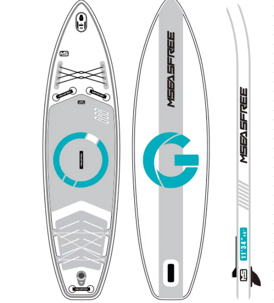 Inflatable Stand Up Paddle Board(6In Thick)with Premium SUP Accessories & Backpack, Wide Stance, Bottom Fin for Paddling, Paddle, Leash, Surf Control, Non-Slip Deck for Youth & Adult(White)
