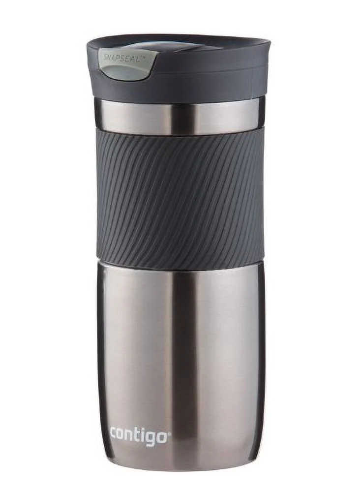 Byron Snapseal Stainless Steel Travel Mug, 16 Oz, Gunmetal