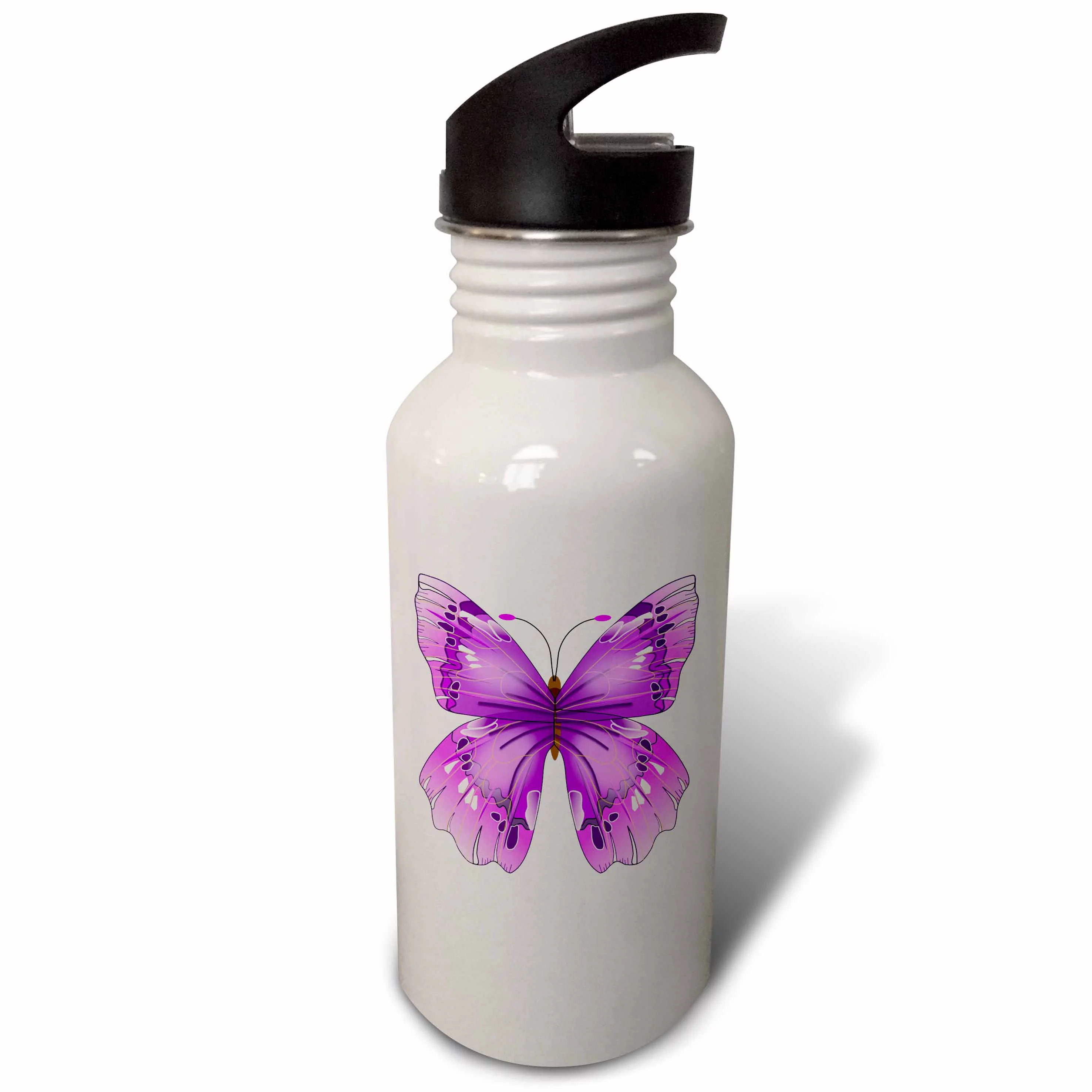 Large Purple Butterfly 21 oz Sports Water Bottle wb-62044-1