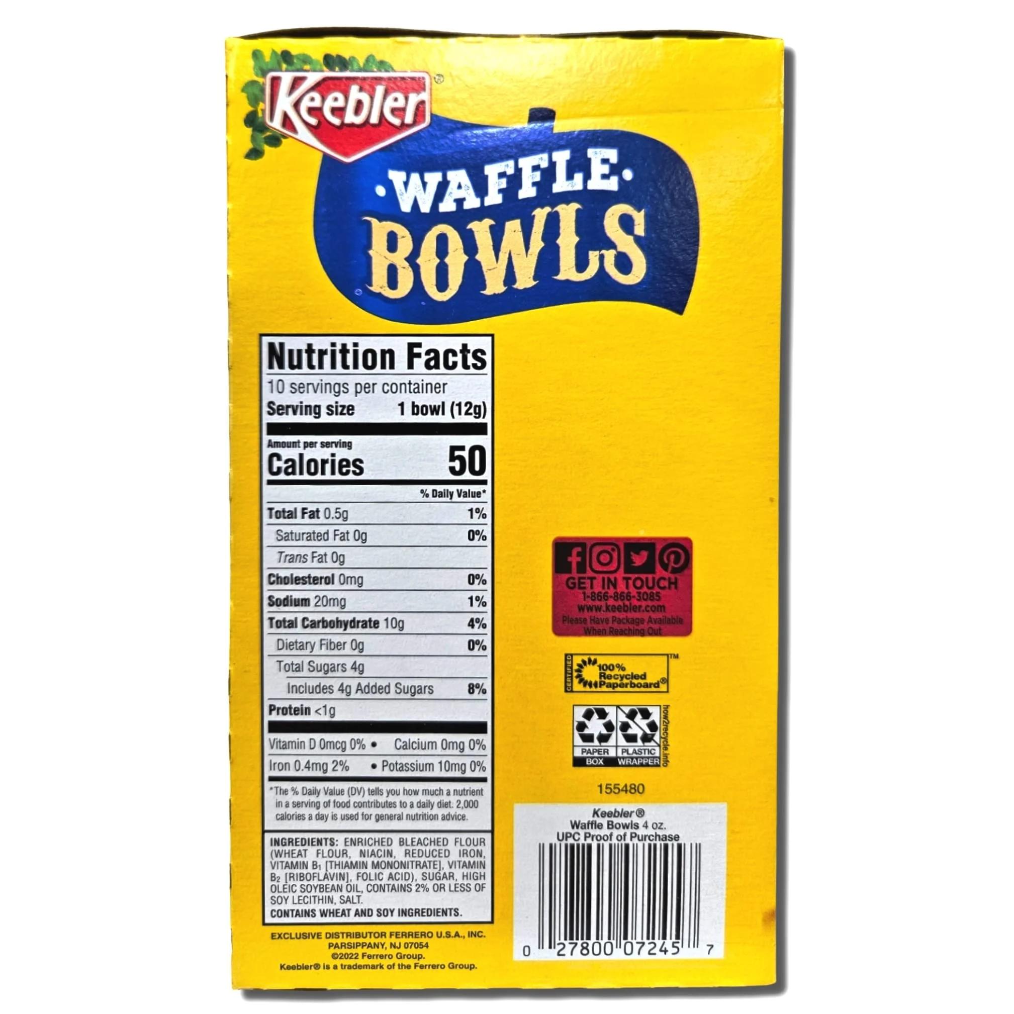 Ice Cream Waffle Bowls Value Pack | Bundled by Tribeca Curations | 10 Count | Pack of 6 (60 Bowls)