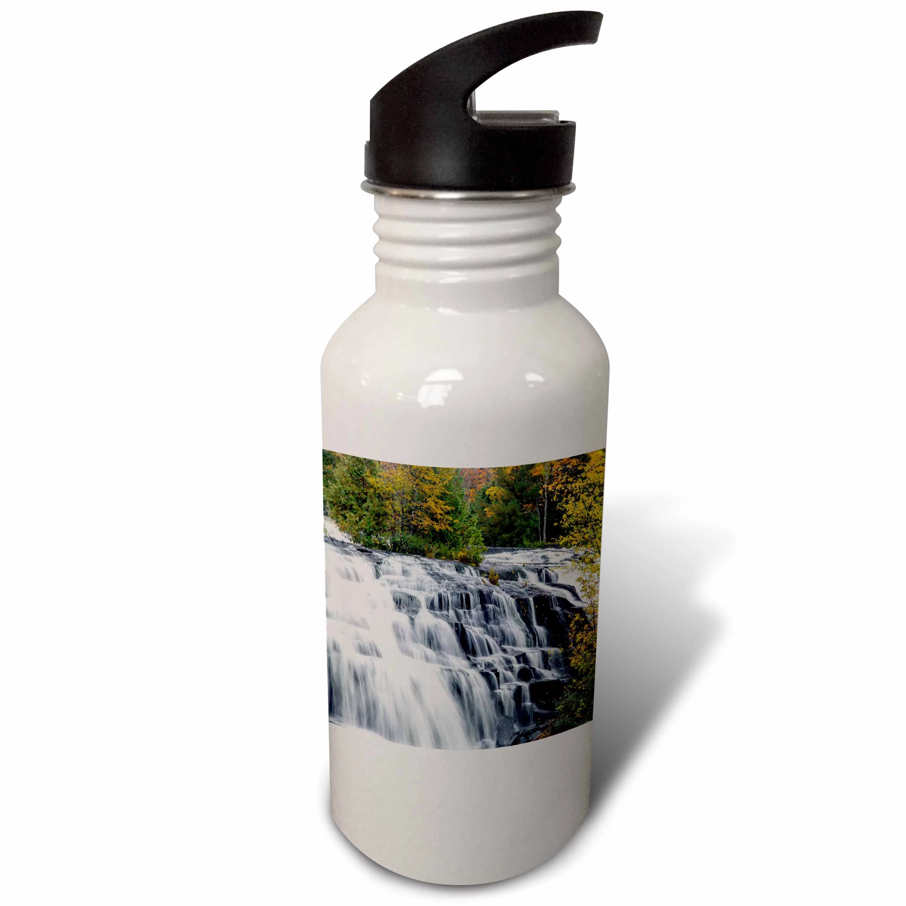 Bond Falls in autumn near Paulding, Michigan, USA 21 oz Sports Water Bottle wb-190197-1