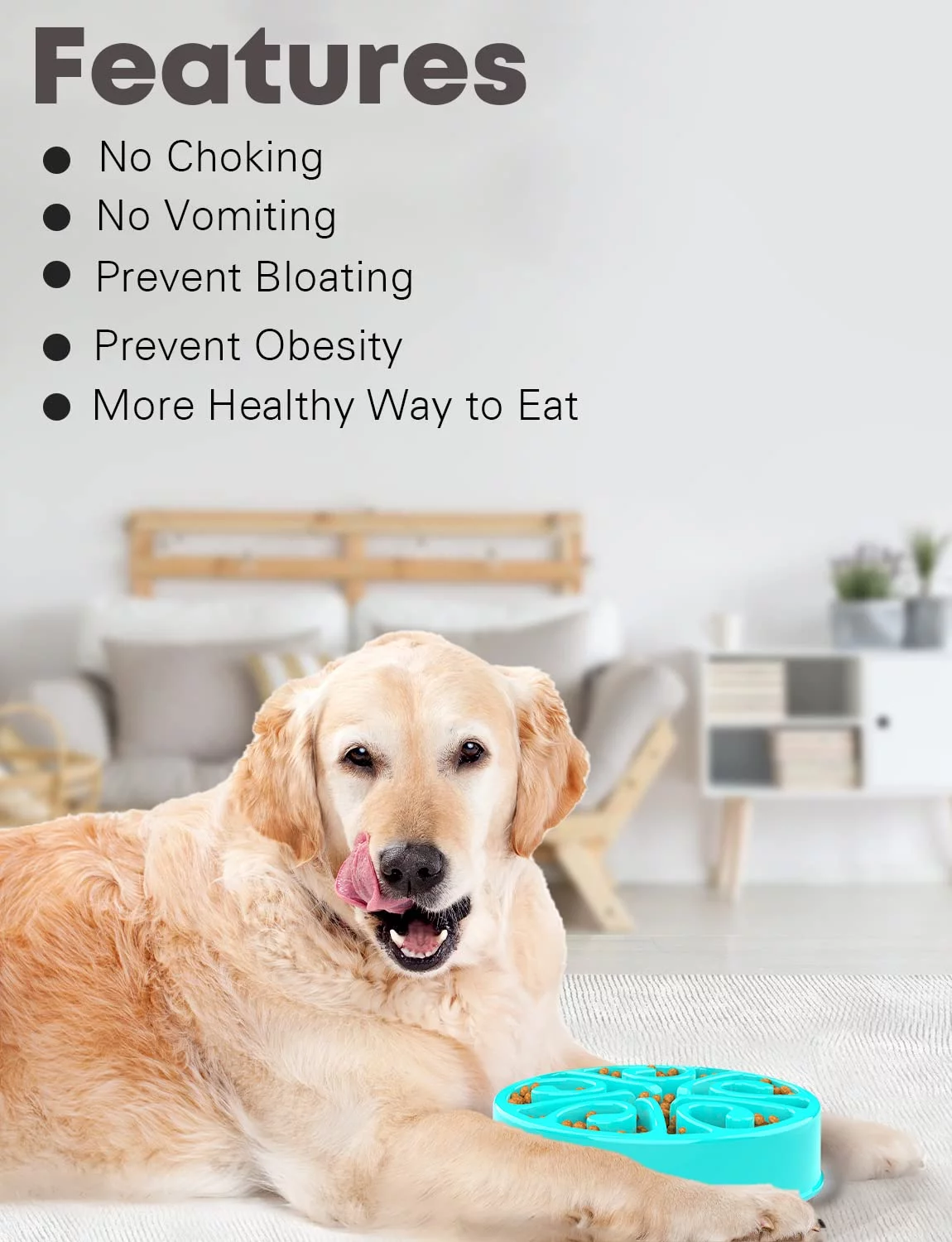 FOAUUH Slow Feeder Dog Bowls, Dog Slow Feeder Bowl, Puzzle Dog Food Bowl, Maze Dog Food Bowl, Slow Feeder Dog Bowls Large Breed, Medium Breed, Small Breed, Slow Eating Bowl, Puppy Bowl