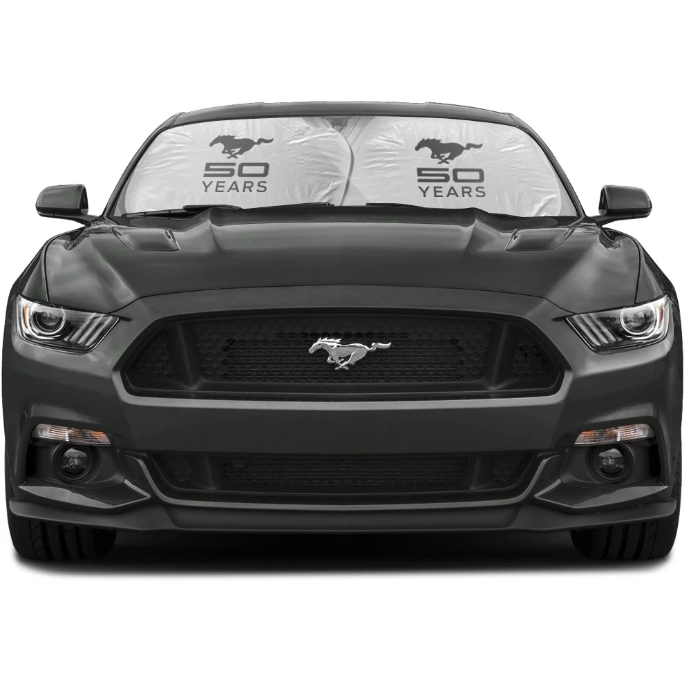 Ford Mustang 50 Years Dual Panels Easy Folding Windshield Sun Shade
