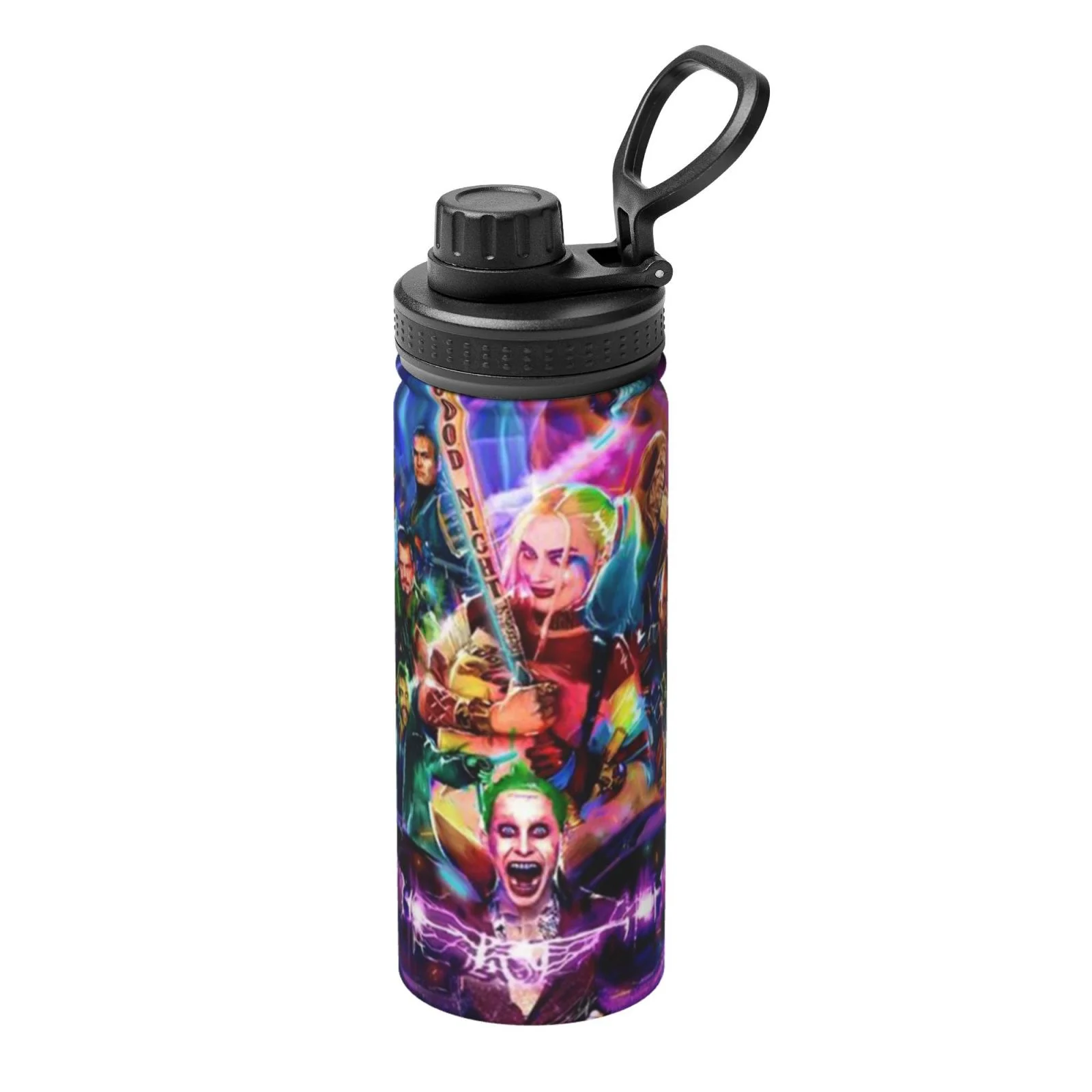 Harley Quinn Film Sports Insulated Water Bottles Kettle Stainless Steel Portable Cup18OZ For Travel Gym School