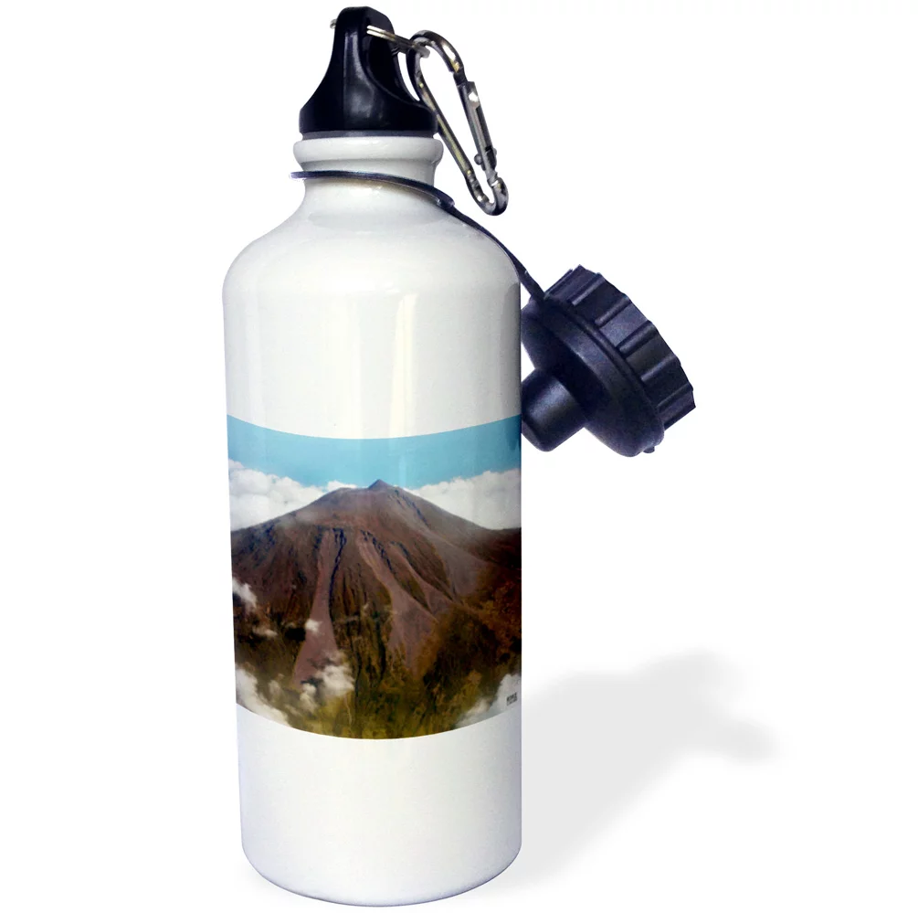 3dRose Aerial view of Pico Mount Volcano, Pico Island. Azores Islands, Portugal, North Atlantic Ocean. - Straw Water Bottle, 21-ounce