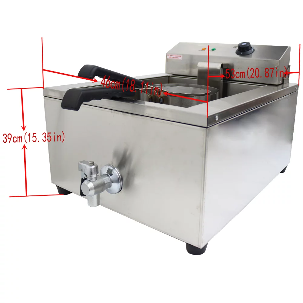 INTSUPERMAI Commerical Funnel Cake Fryer with 2 Ring Molds Electric Stainless Steel