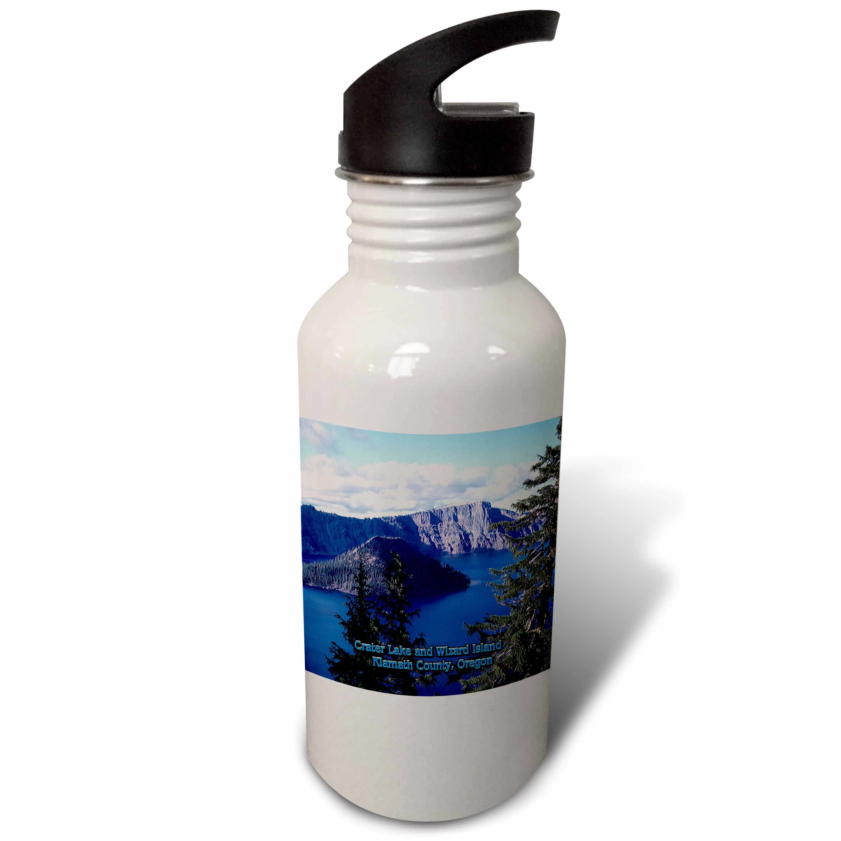 Crater Lake and Wizard Island in Summer, Klamath County, Oregon 21 oz Sports Water Bottle wb-55305-1