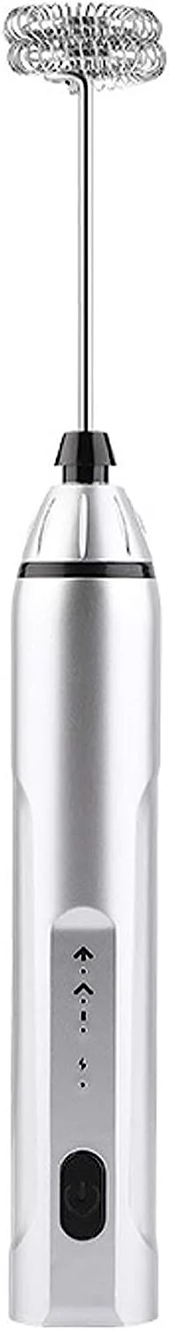 Milk Frother USB Rechargeable Electric Coffee Milk Frother Foam Perfectly Whipping Egg Whites Cream Double Whisk Drink Mixer for Hot Chocolate Cream Bulletproof Coffee