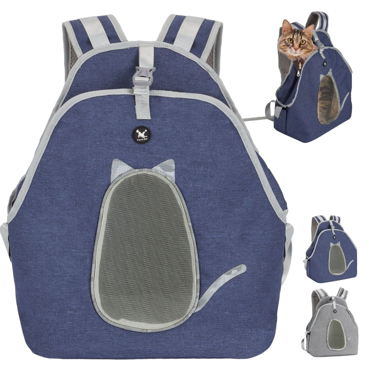 Deago Pet Backpack Carrier for Small Cats Dogs | Ventilated Design, Safety Straps, Buckle Support, Reflective | Designed for Travel, Hiking, Walking & Outdoor