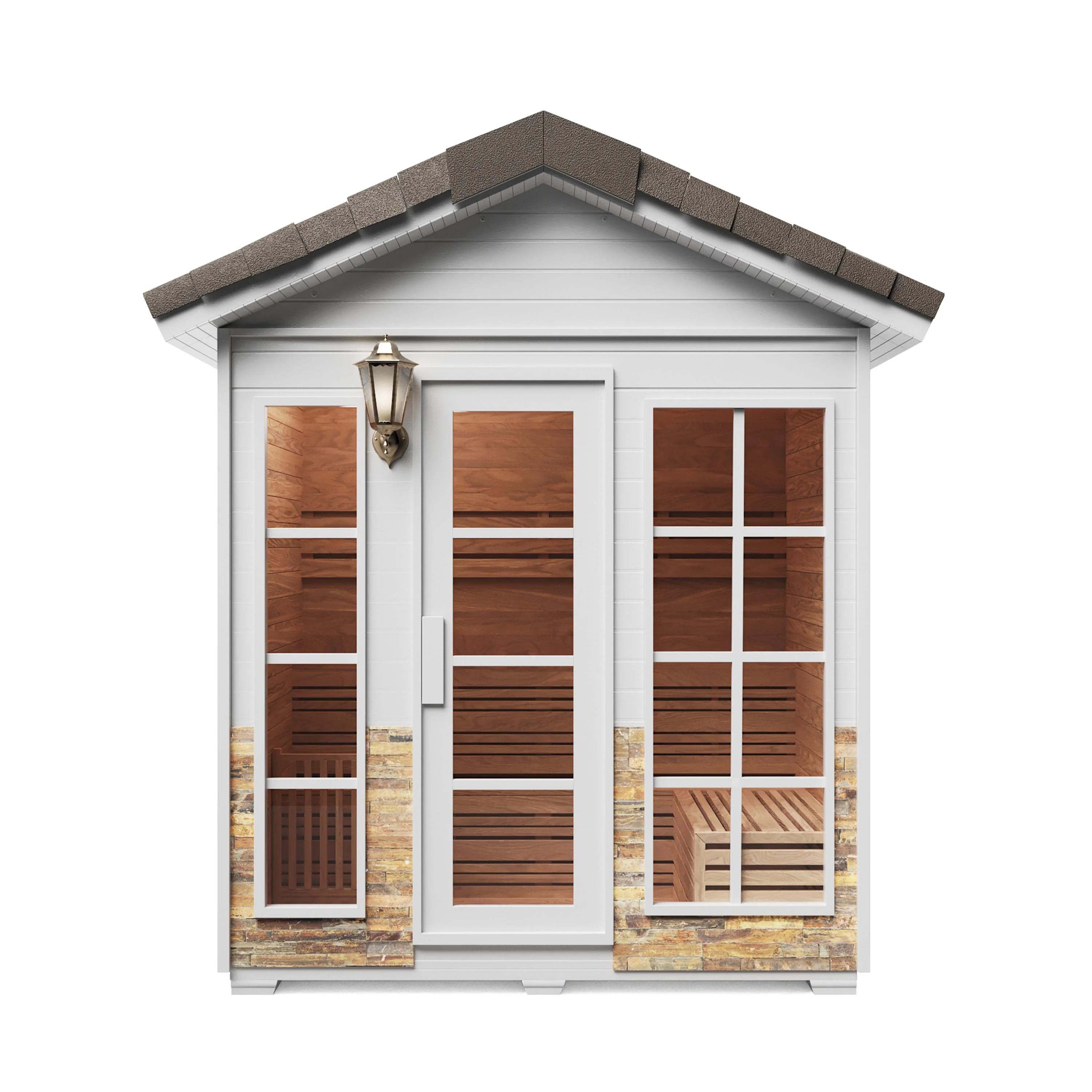 ALEKO Outdoor 6 Person Canadian Red Cedar Wet Dry Sauna with 6 kW Heater
