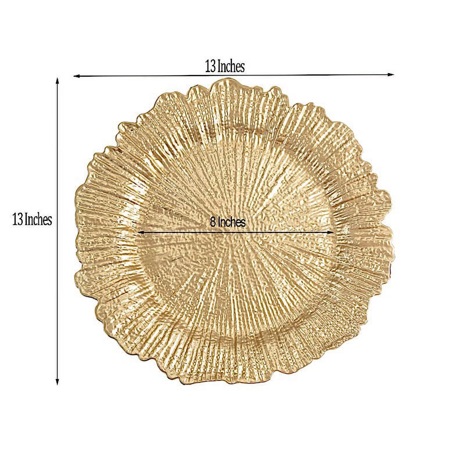 6 pcs 13-Inch Round Textured Charger Plates Wedding Party Table Top Decorations