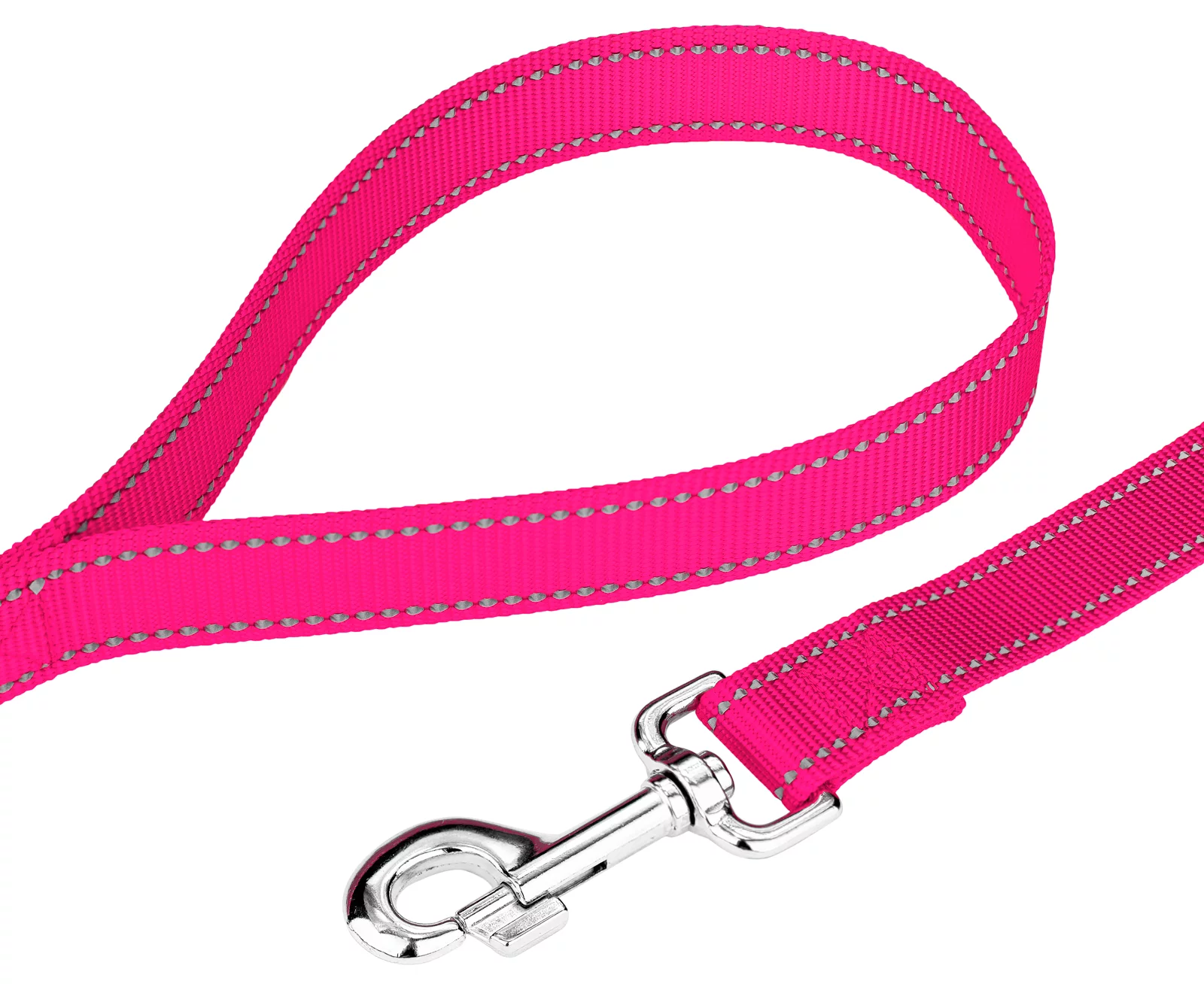 Country Brook Petz® Premium Hot Pink Reflective Nylon Dog Collar & Leash - Large