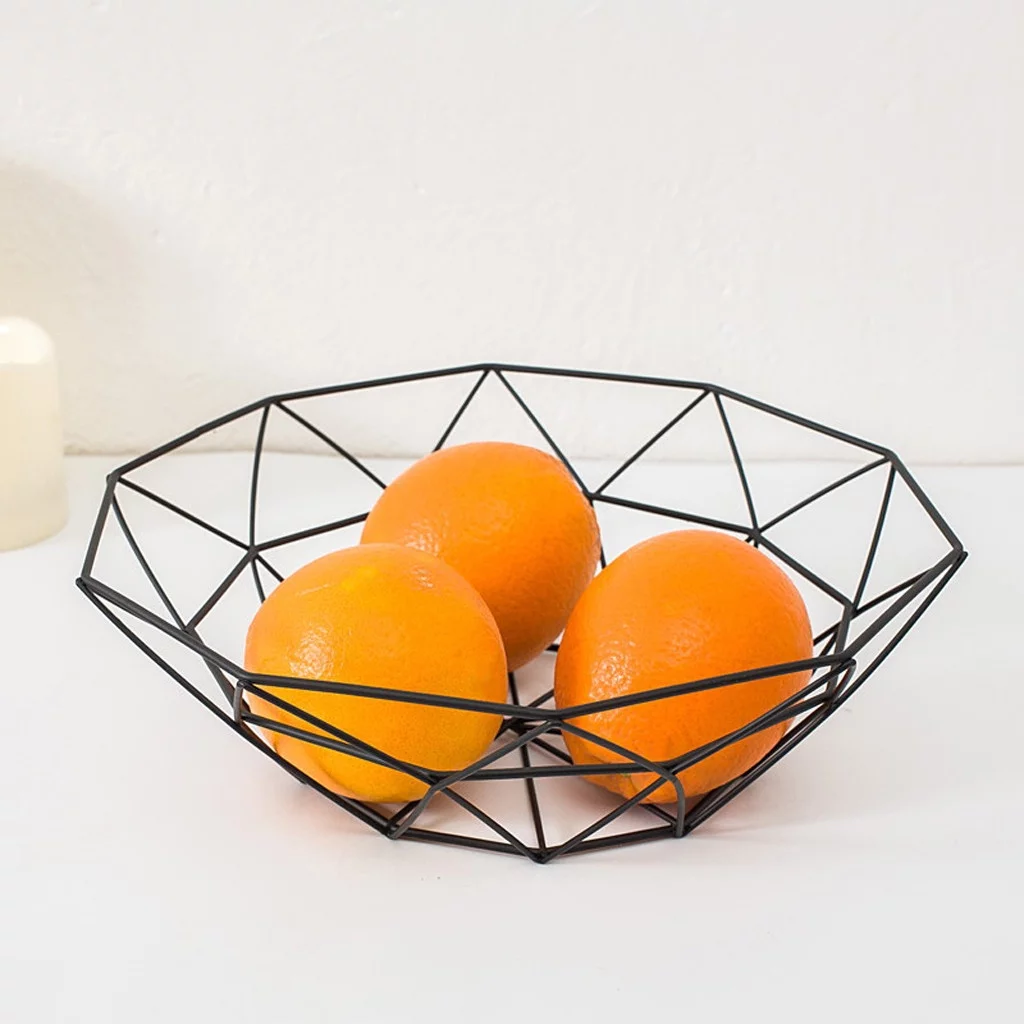 Mchoice Geometric Fruit Stand Vegetables Serving Bowls Basket Holder Creative Stylish Storage Baskets for Kitchen Counters,Farmhouse Decor,Party