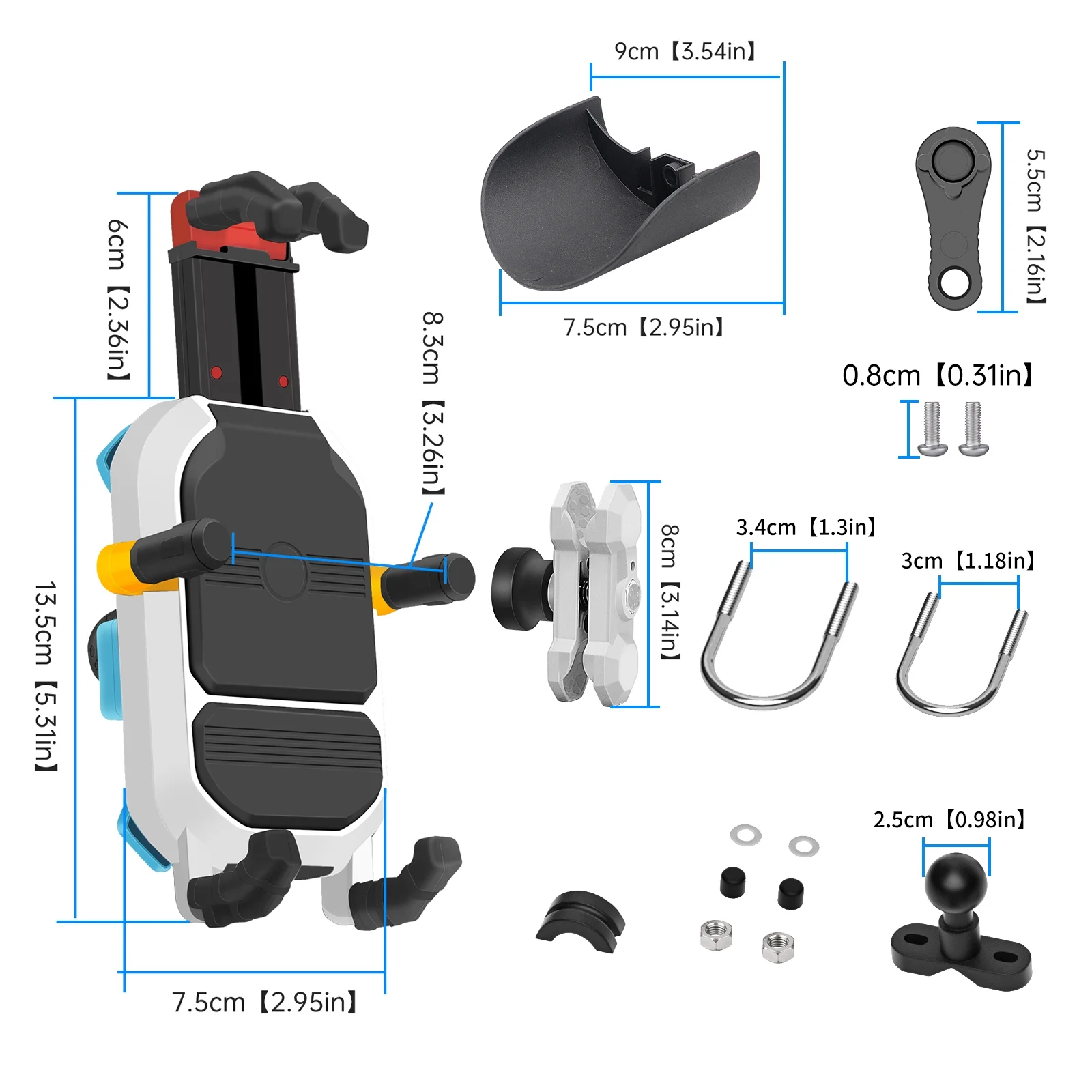 Htovila Phone Mount Holder,Rotation Motorbike Handlebar Motorbike Handlebar Mount Cell -Theft Rotation Cell -Theft Rotation ERYUE Mount Mount QISUO  Screw Mount Rotation  Screw COMETX