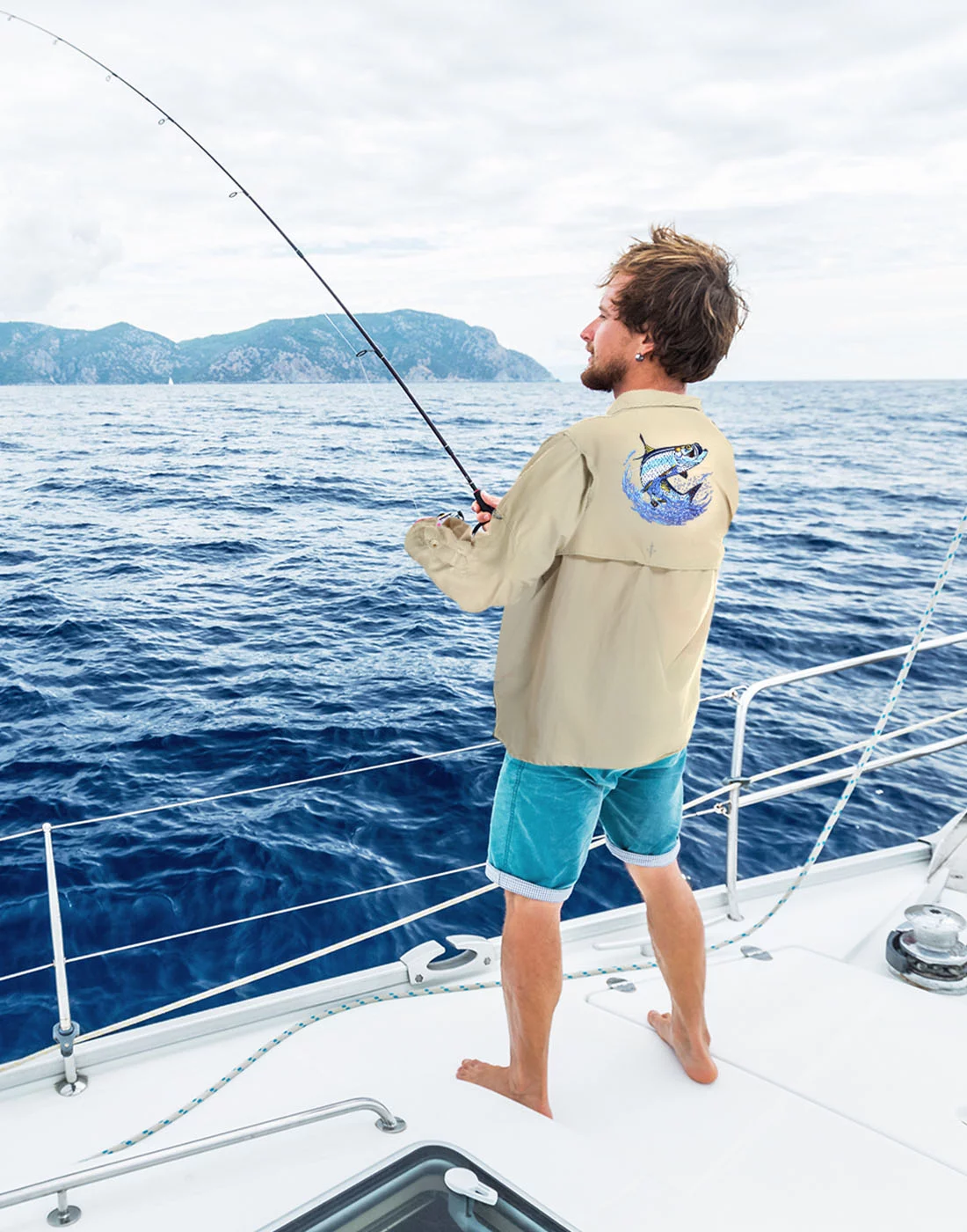 LRD Men's UPF 30 Long Sleeve Button Down Fishing Shirts Tarpon XL