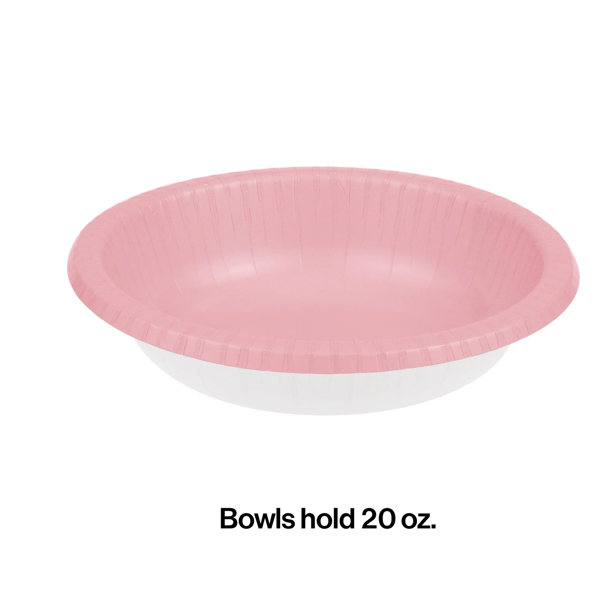 Party Central Club Pack of 200 Petal Pink Disposable Paper Party Banquet Dinner Bowls 20 oz