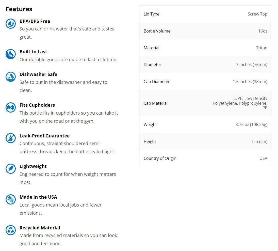 Nalgene Sutain 16 oz. Tritan Narrow Mouth Water Bottle - Cosmo