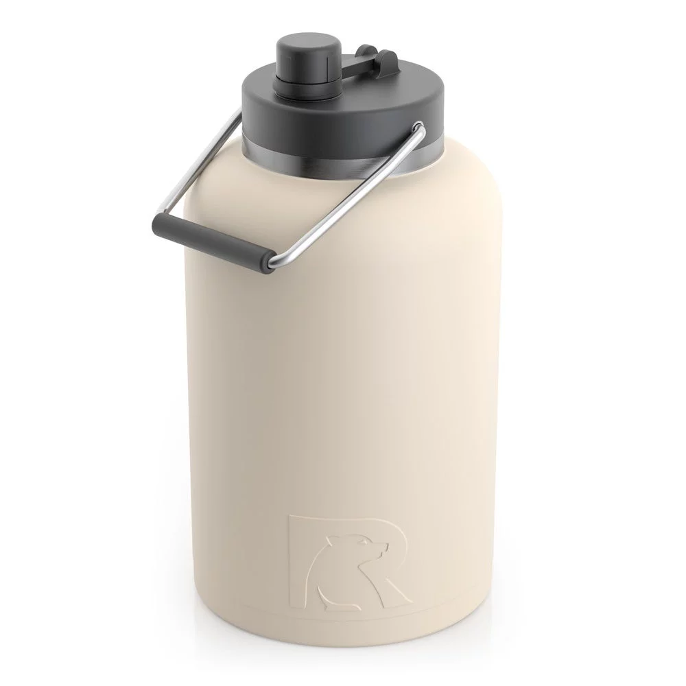 RTIC 1 Gallon Jug with Handle, Vacuum Insulated Water Bottle Metal Stainless Steel Double Wall Insulation, Flask Hot and Cold Drinks, Sweat Proof for Travel Hiking and Camping, Beach, Matte