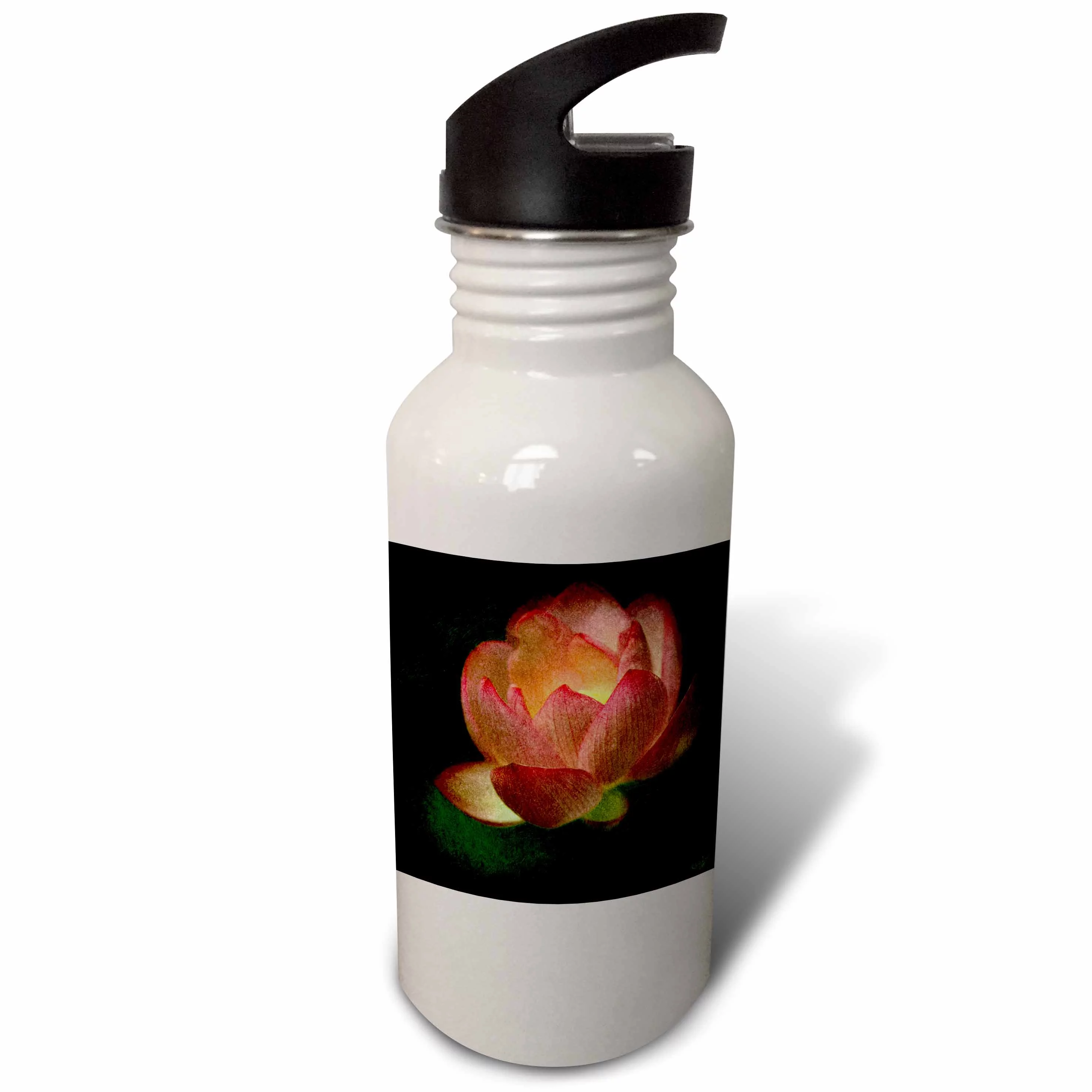 Lotus Glow Dark Flower Floral 21 oz Sports Water Bottle wb-55964-1