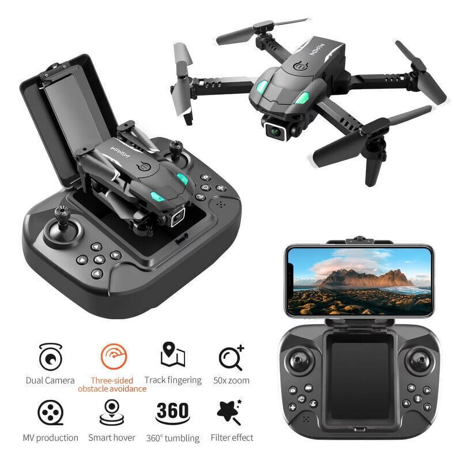 HD Dual Camera RC Quadcopter - Mini Foldable Drone for Aerial Photography