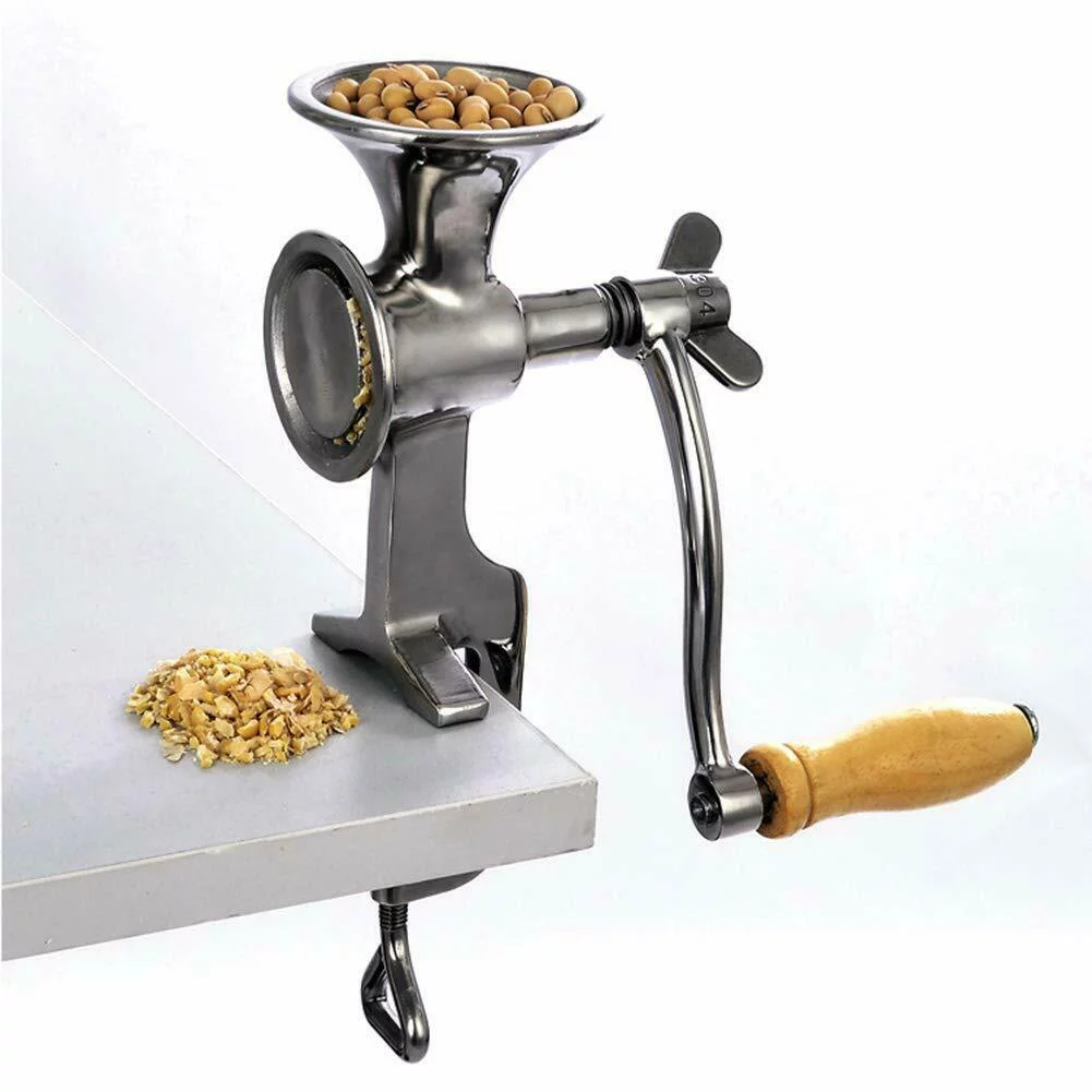 Hand Crank Grain Mill, Table Clamp Manual Corn Grain Grinder Mill Grinder for Grinding Nut Spice Wheat Coffee Home Kitchen Commercial Use