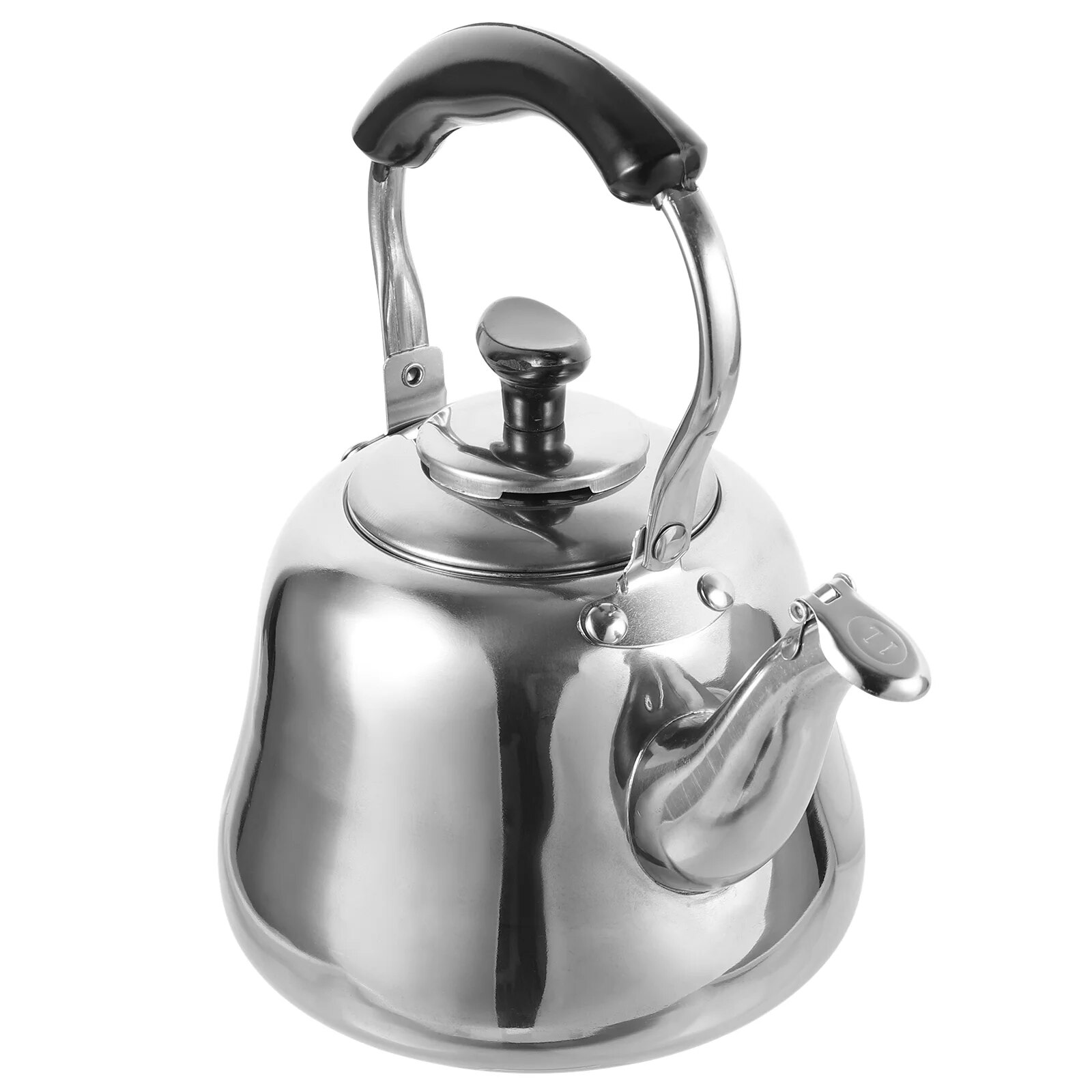 1/1.5L Stainless Steel Whistle Teakettle Large Capacity Boil Water Kettle With Filter Screen For Induction Cookers Gas Stoves 1L19X18X14CM