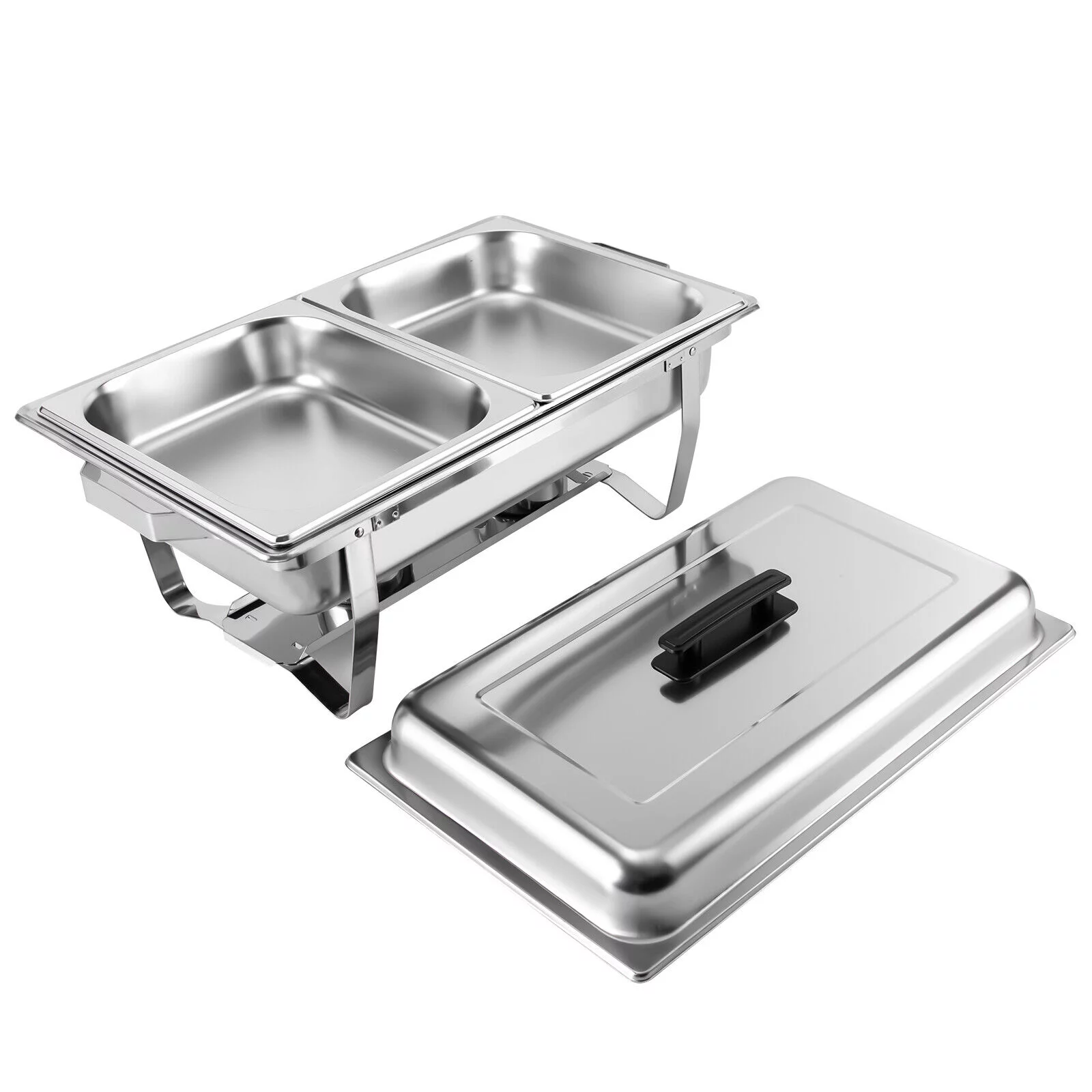 Miumaeov 9.5QT Stainless Steel Catering Chafer Chafing Dish Sets Rectangular Buffet Warmer with Fuel Holder and Lid