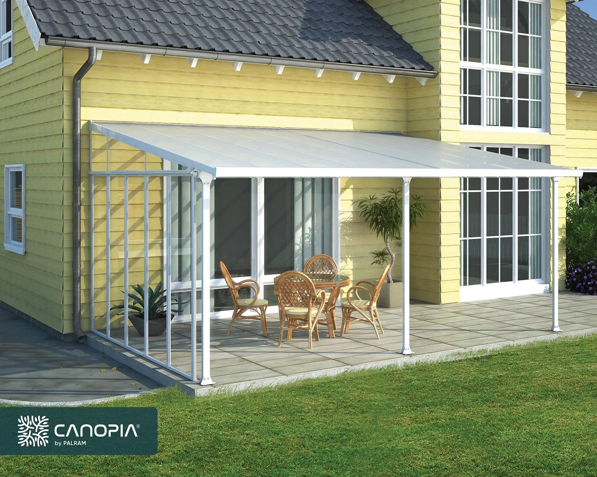 Palram - Canopia Feria Patio Cover Sidewall Kit 13' - White