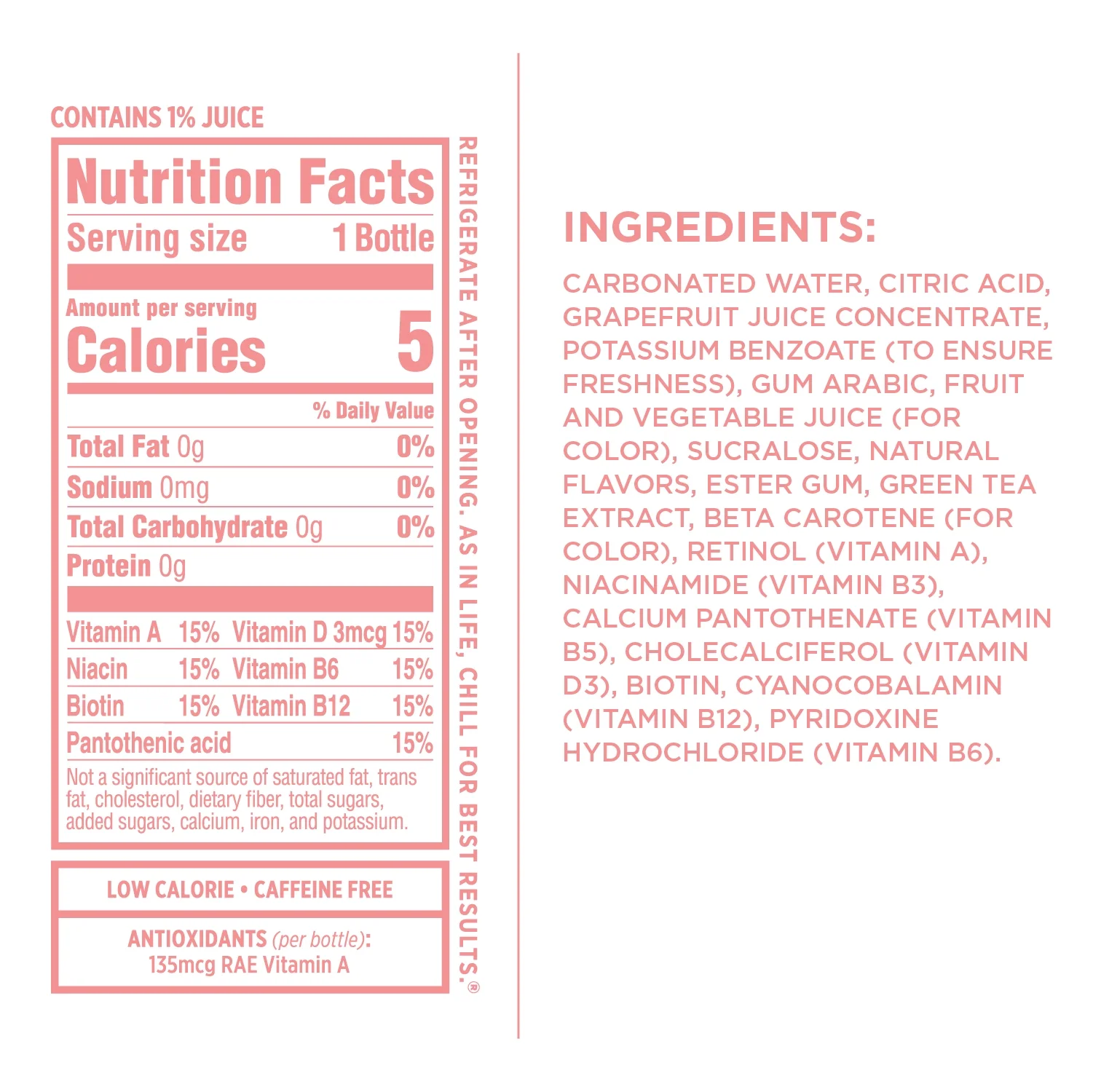 Sparkling Ice® Naturally Flavored Sparkling Water, Pink Grapefruit 17 Fl Oz, (Pack of 12)