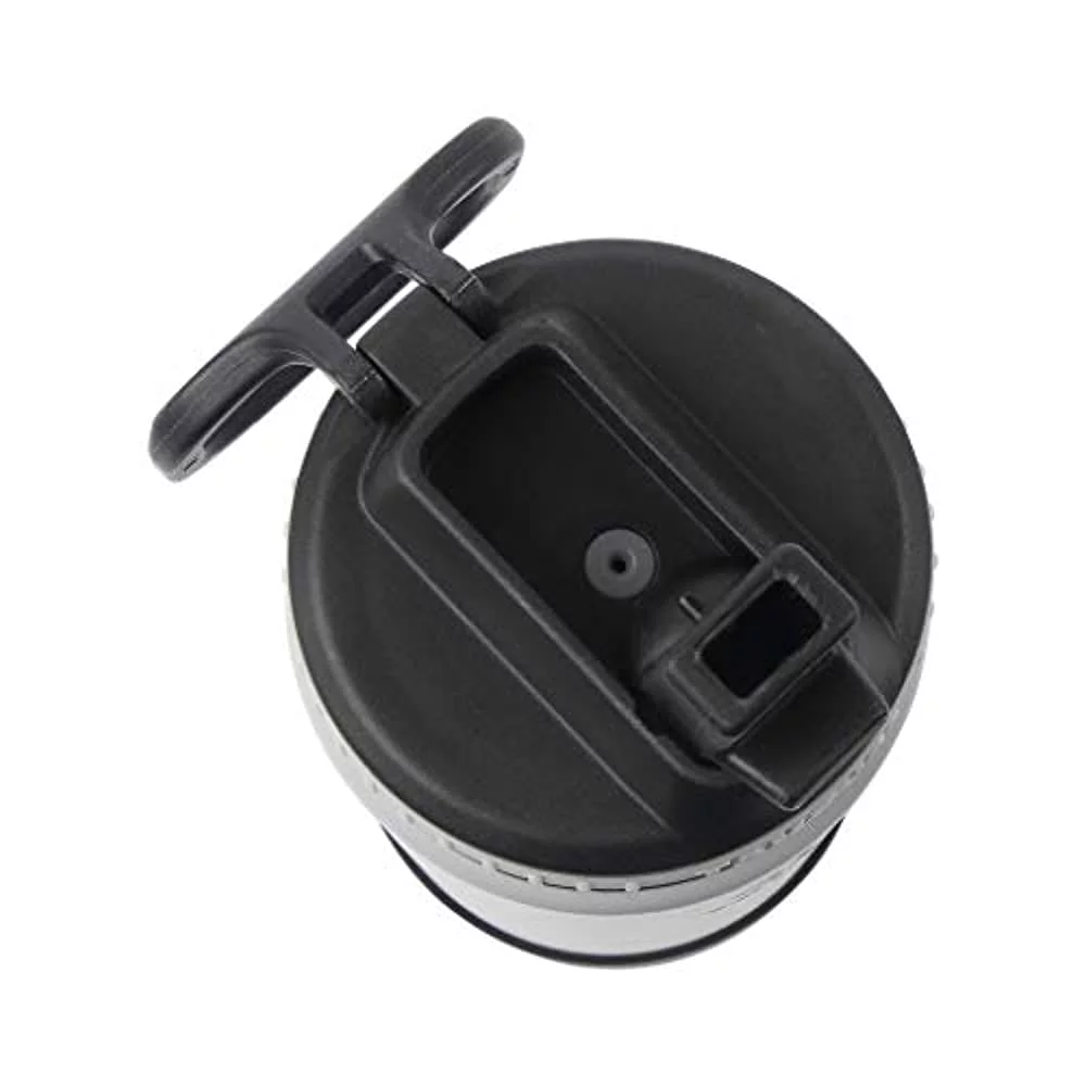 Takeya Kids Insulated Water Bottle w/Straw Lid, 16 Ounces, Platinum/Onyx