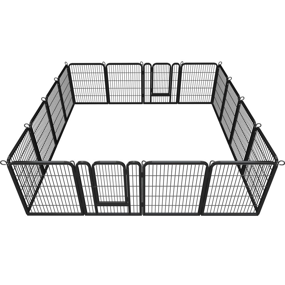 Yaheetech 31.5'' H 16 Panels Dog Playpen, Black